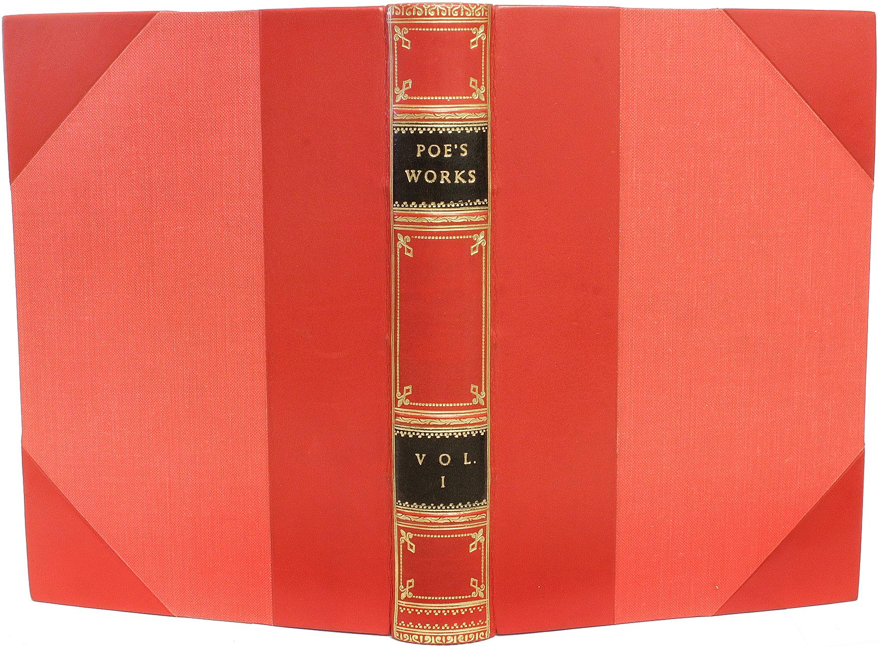 Britannique Œuvres d'Edgar Allen Poe. 4 volumes. 1899 - Édition STANDARD DANS UNE BINDING DE FINE CALF en vente