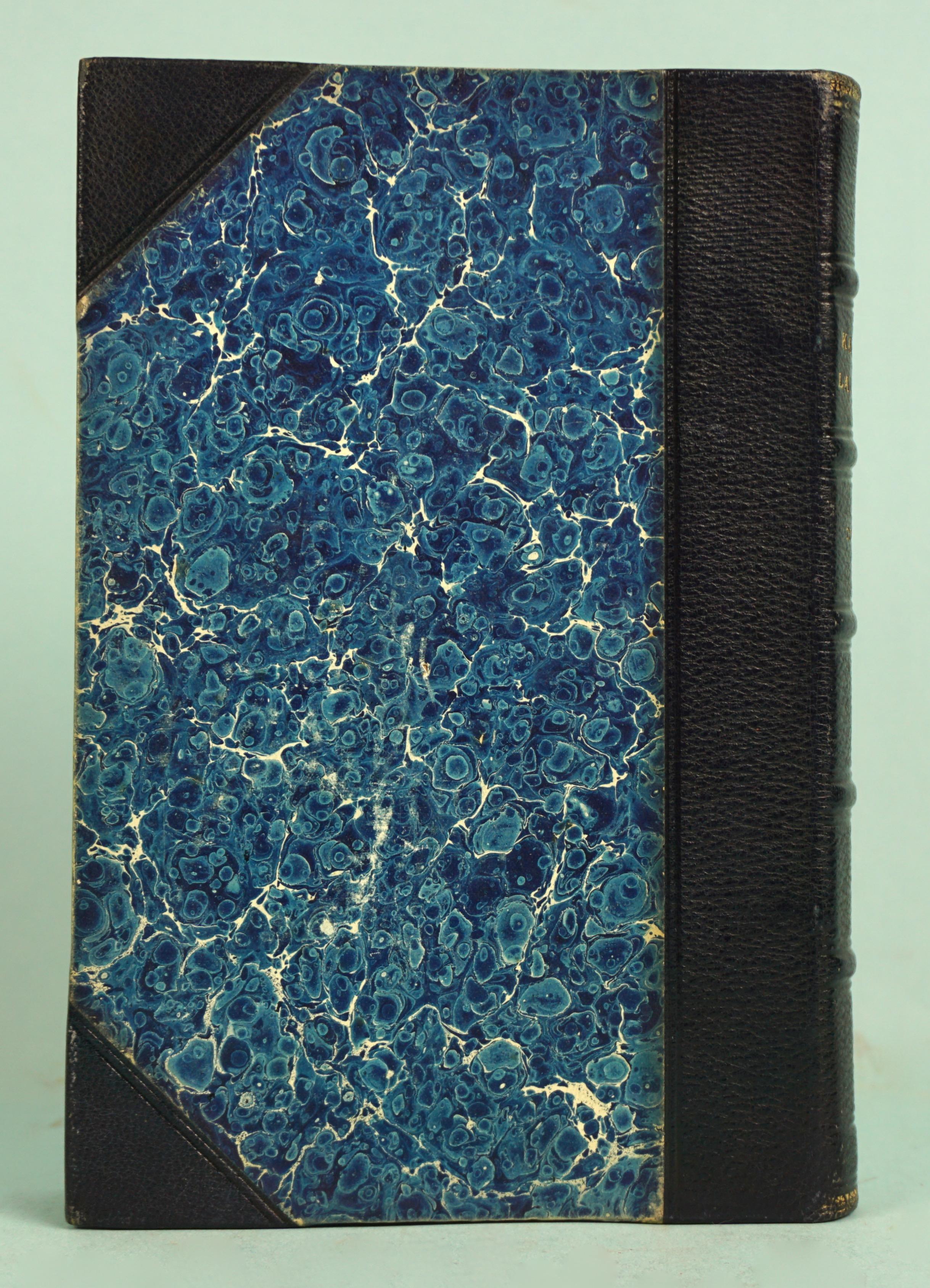 19th Century Works of F. Crawford in 5 Volumes Bound in Blue Morocco Leather with Gilt Spines For Sale