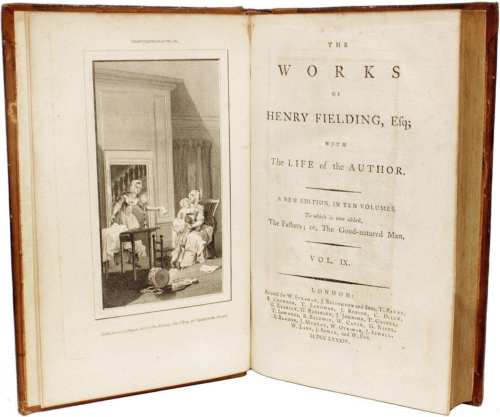 Opere di Henry Fielding. Con la vita dell'autore. NUOVA EDIZIONE - 10 VOLUMI In condizioni buone in vendita a Hillsborough, NJ