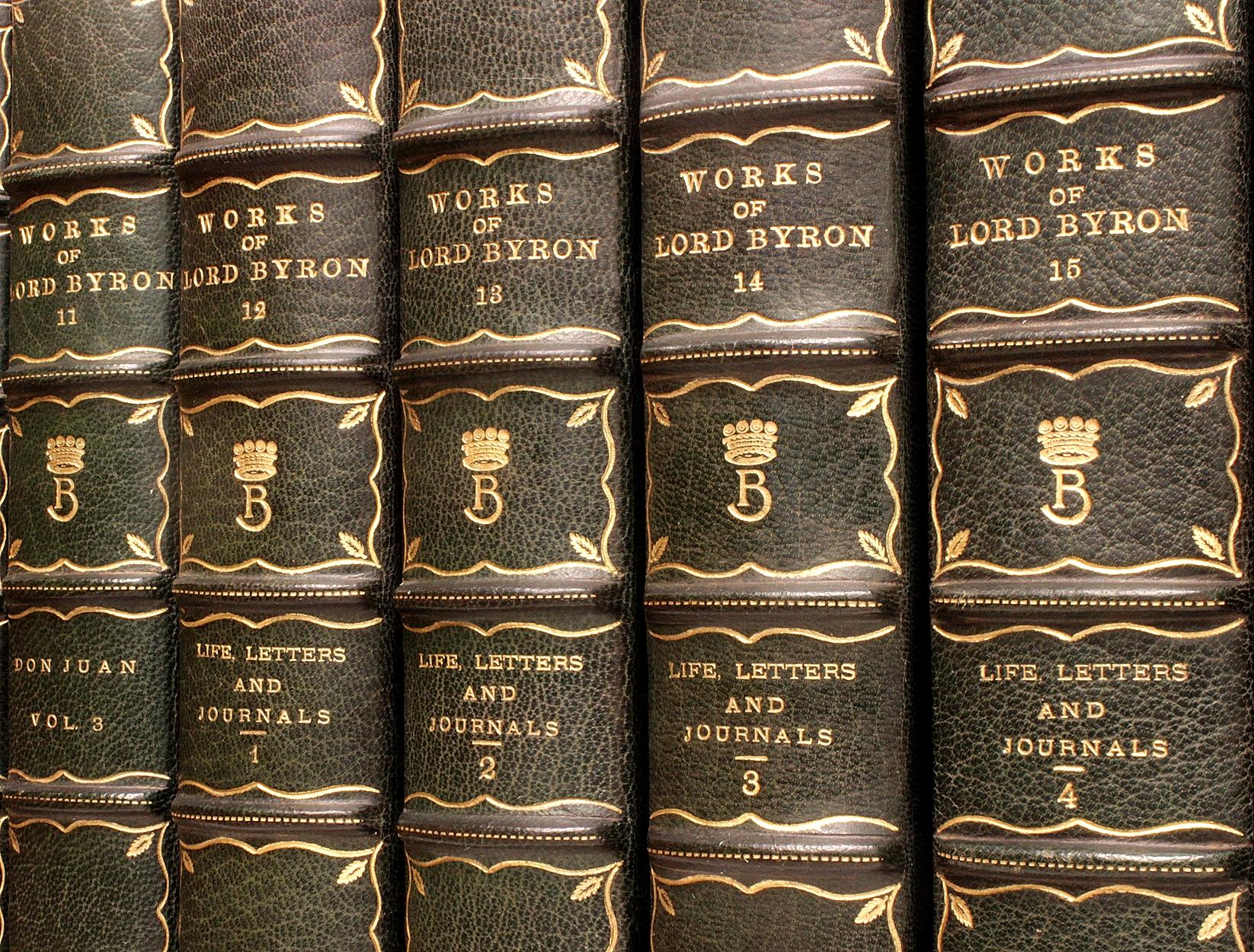 Early 20th Century Works of Lord Byron, Connoisseur Edition, 16 Vols., in a Fine Leather Binding