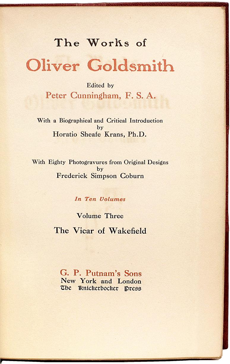 Works of Oliver Goldsmith-10 Vols.-Turk's Head Edition-in a Fine Binding In Good Condition For Sale In Hillsborough, NJ