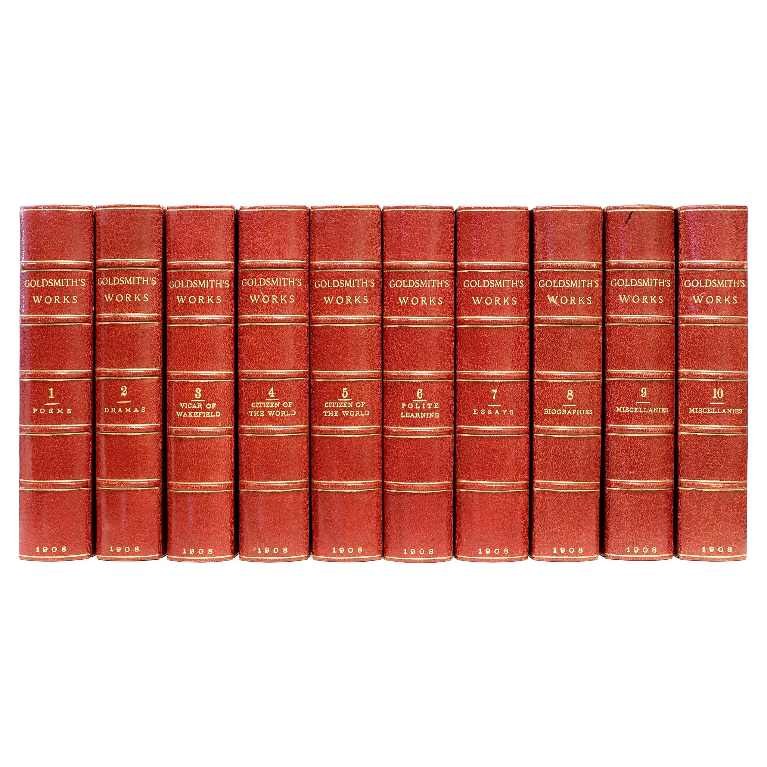 Works of Oliver Goldsmith-10 Vols.-Turk's Head Edition-in a Fine Binding  For Sale at 1stDibs