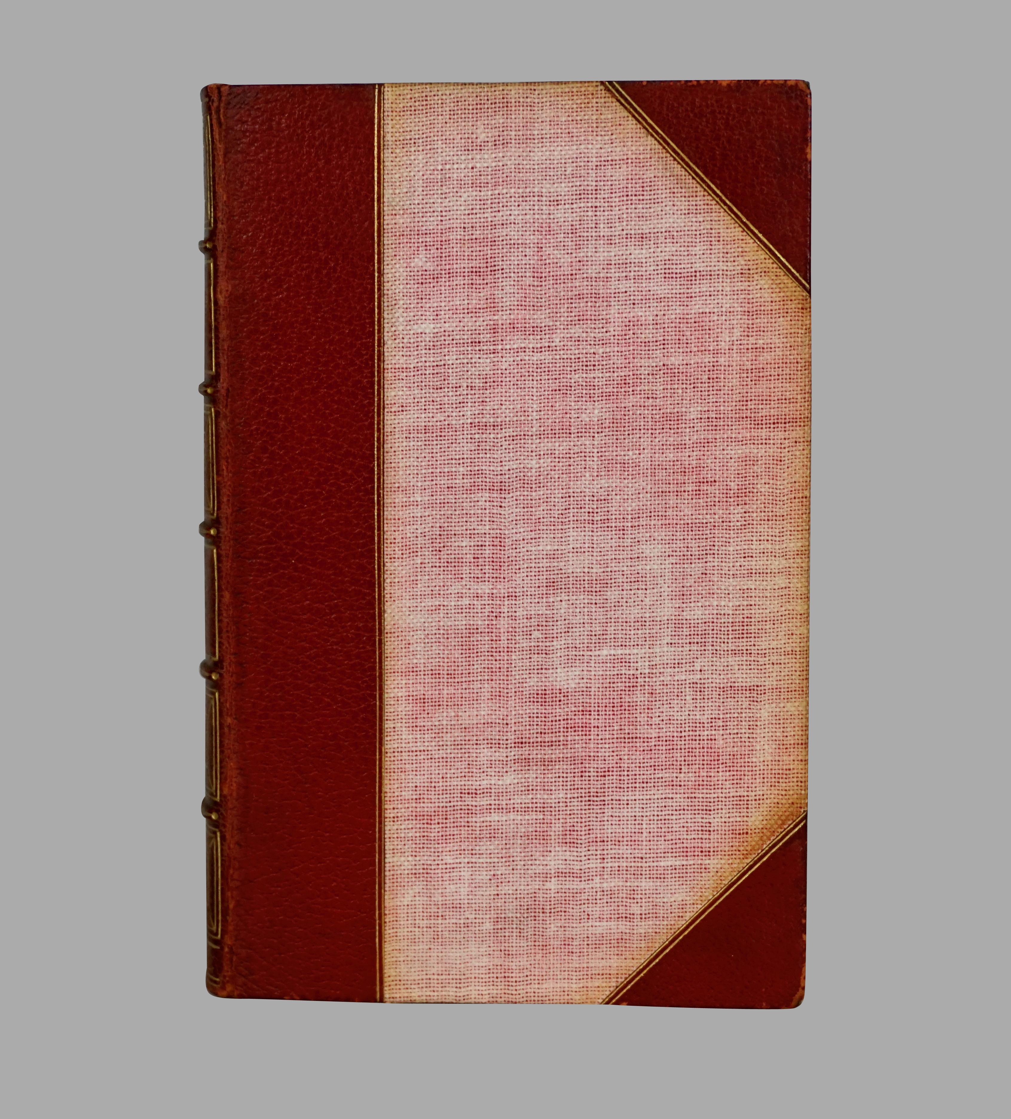 Eine attraktive, in Leder gebundene Sammlung der poetischen und dramatischen Werke von Robert Browning (1812-1889), die 1906 von Houghton Mifflin and Company, New York und Boston, veröffentlicht wurde. Obere Kanten vergoldet, jeder Band mit