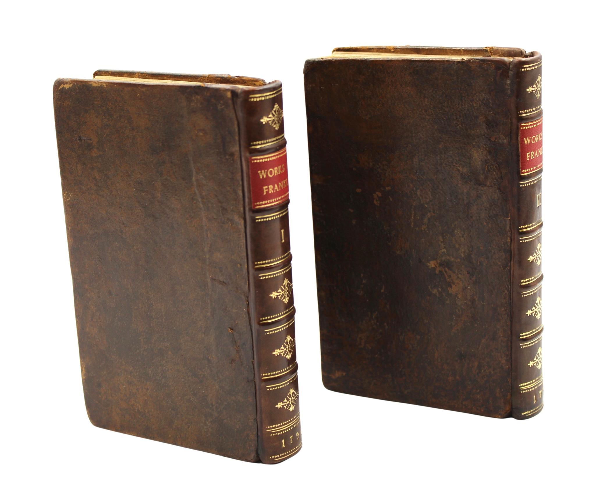 Embossed Works of the Late Doctor Benjamin Franklin, With Essays, in Two Volumes, 1796 For Sale