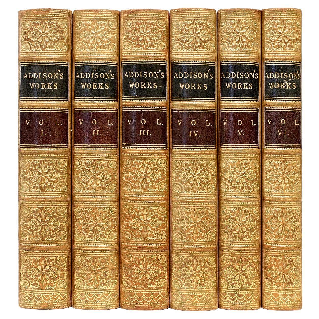 Works of the Right Honourable Joseph Addison, 4 Vols. 1856, in Full Tan ...