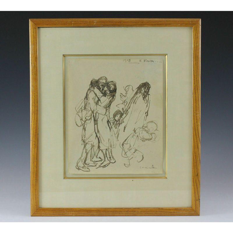 Works on figural paper by Theophile Alexandre Steinlen.

Steinlen, Theophile Alexandre (Switzerland, 1859-1923) Original work on paper (no printing), group of figures with the child, signed Steinlen (bottom right), dated and titled 19189 