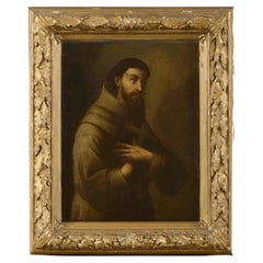 Workshop De Ribera Jusepe, Oil on Canvas "Saint Francis Assisi"