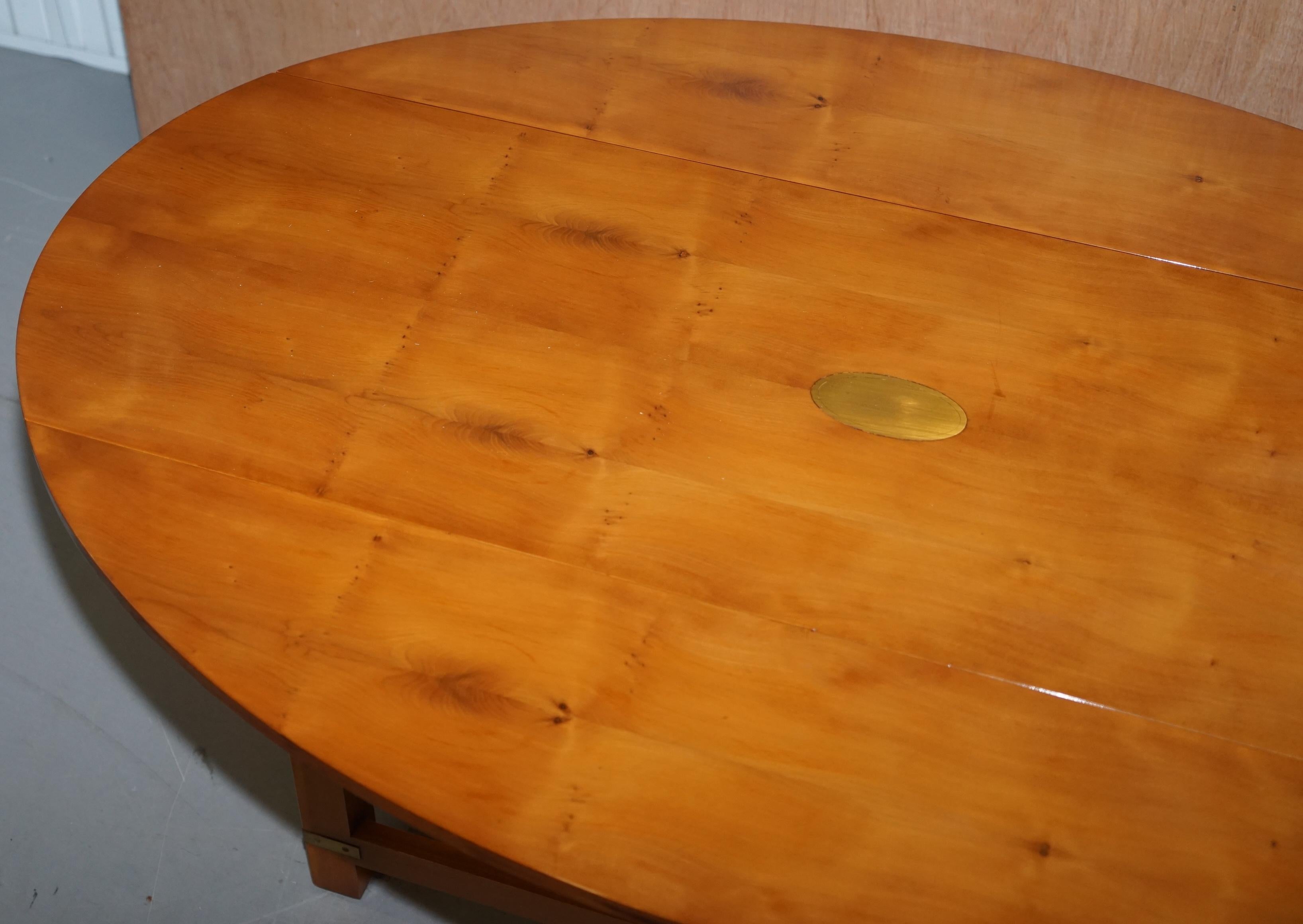 Workshop New Bevan Funnell Burr Yew Wood Extending Oval Campaign Coffee Table 6