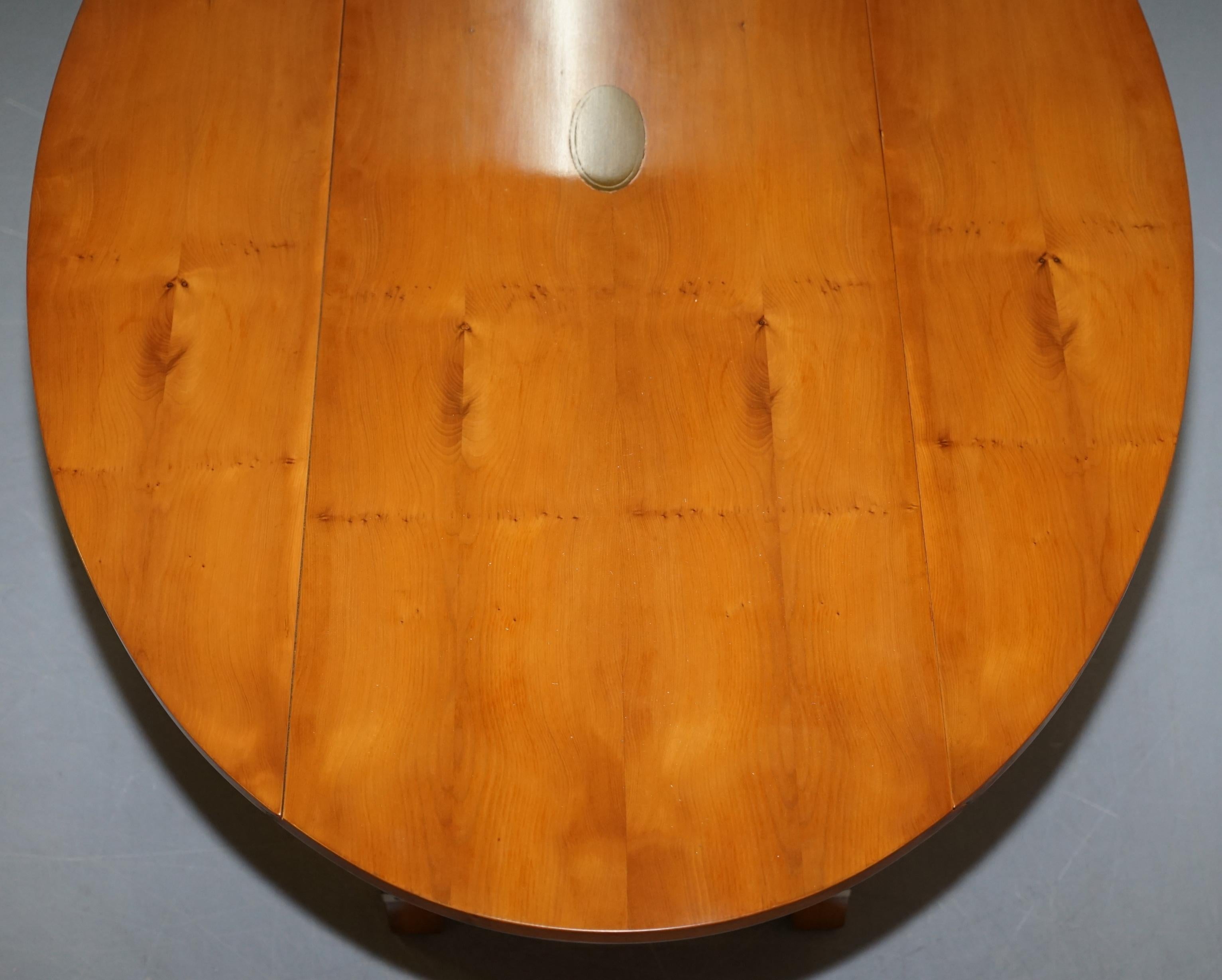 Hand-Crafted Workshop New Bevan Funnell Burr Yew Wood Extending Oval Campaign Coffee Table