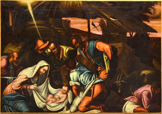 Workshop Of Jacopo Bassano Jacopo Dal Ponte Adoration