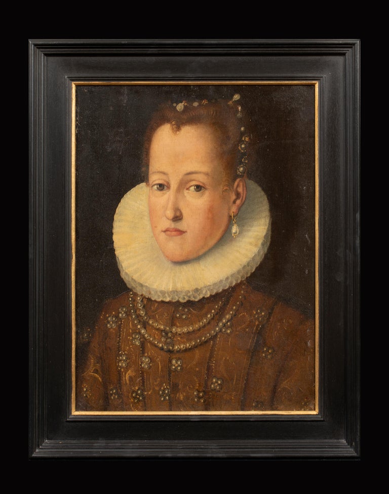 Juan Pantoja de la Cruz  Portrait Painting - Margaret of Austria, Queen Consort of Philip III of Spain (1584-1611)