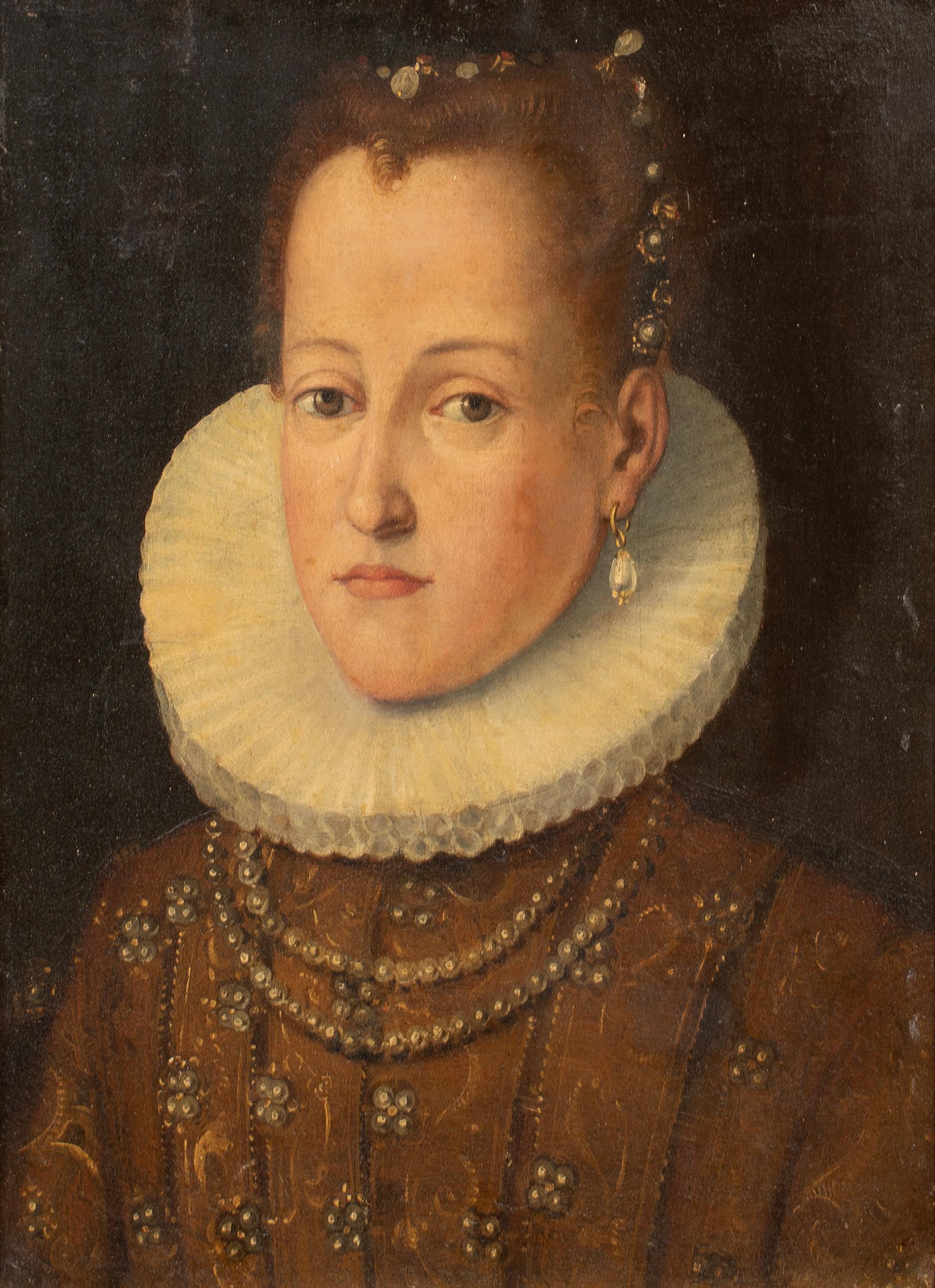 Margaret of Austria, Queen Consort of Philip III of Spain (1584-1611) - Painting by Juan Pantoja de la Cruz 