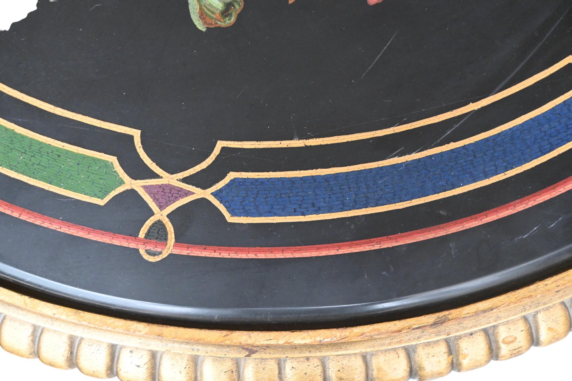 Italian Workshop Of Michelangelo Barberi; Micromosaic Table, 19th Century For Sale