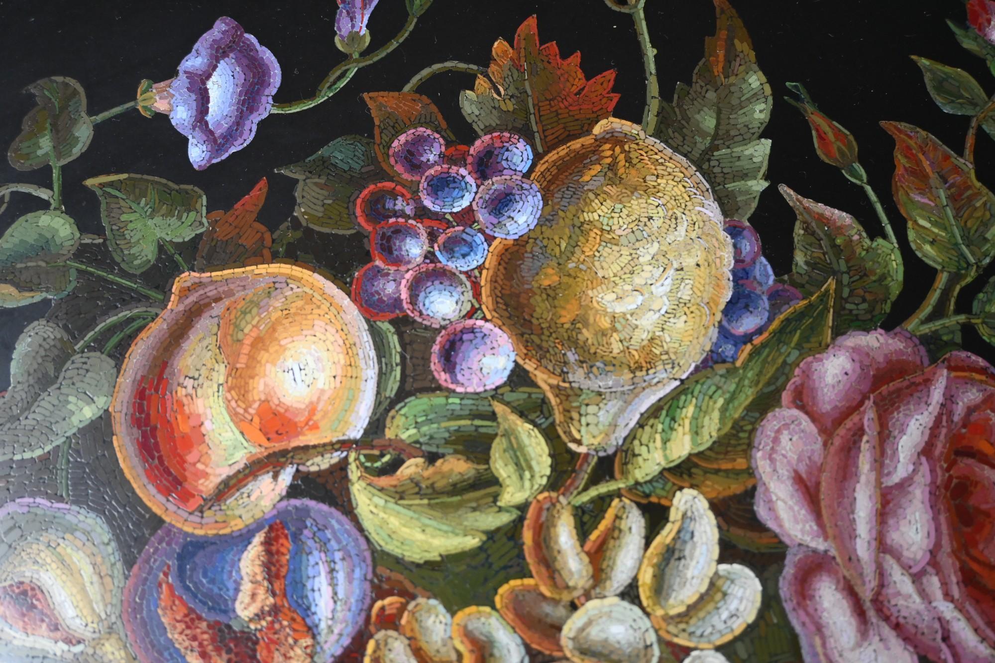 Inlay Workshop Of Michelangelo Barberi; Micromosaic Table, 19th Century For Sale