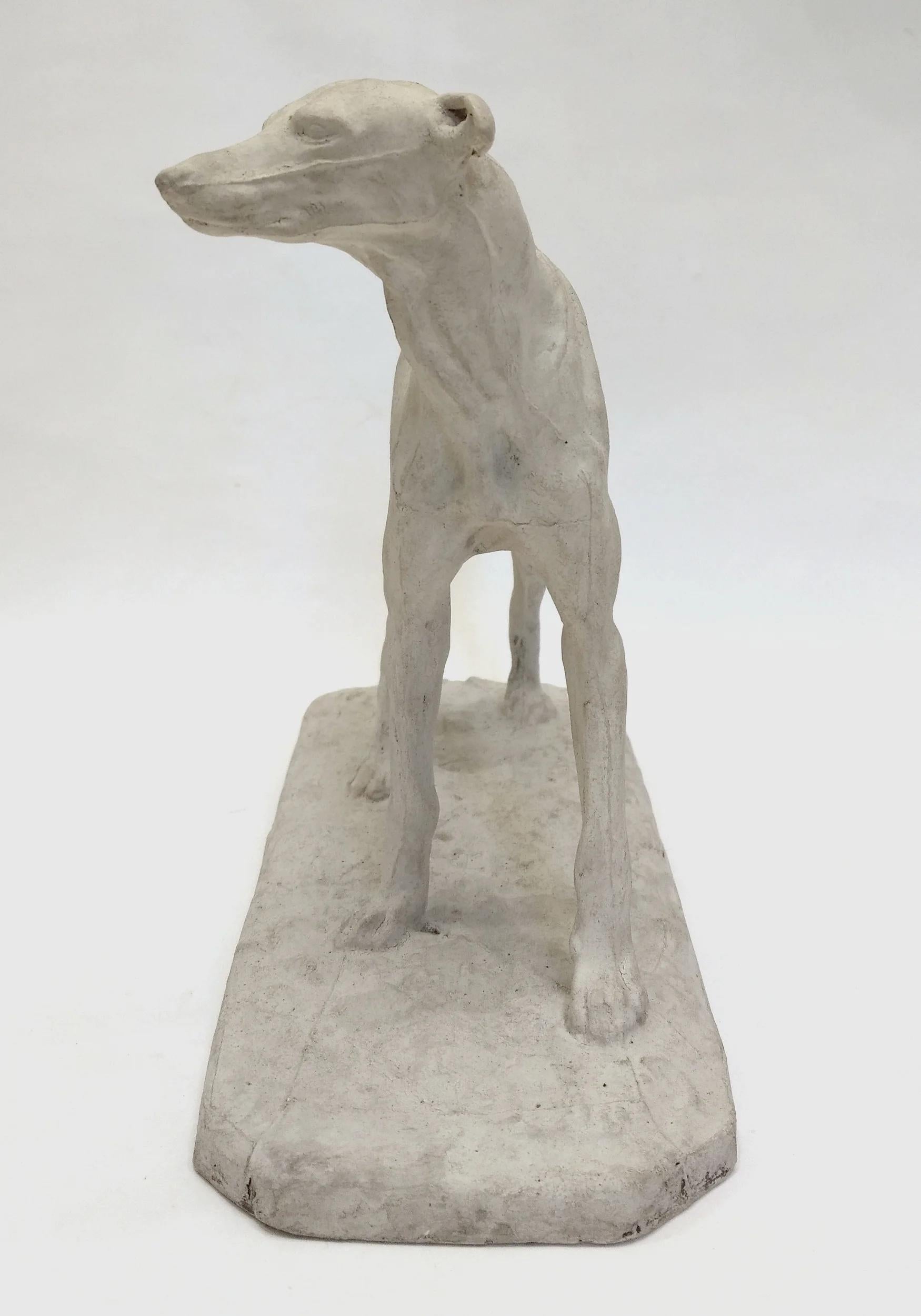 Workshop plaster of a greyhound, by Pierre-Jules Mêne, France, circa 1850 In Good Condition For Sale In Paris, FR
