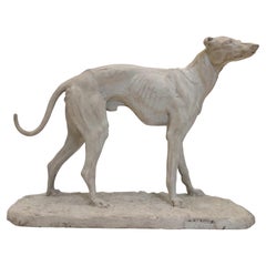 Workshop plaster of a greyhound, by Pierre-Jules Mêne, France, circa 1850