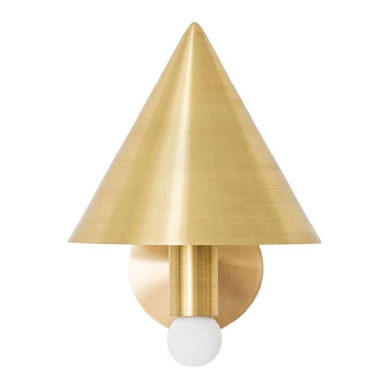 Workstead Canopy Sconce in Hewn Brass For Sale