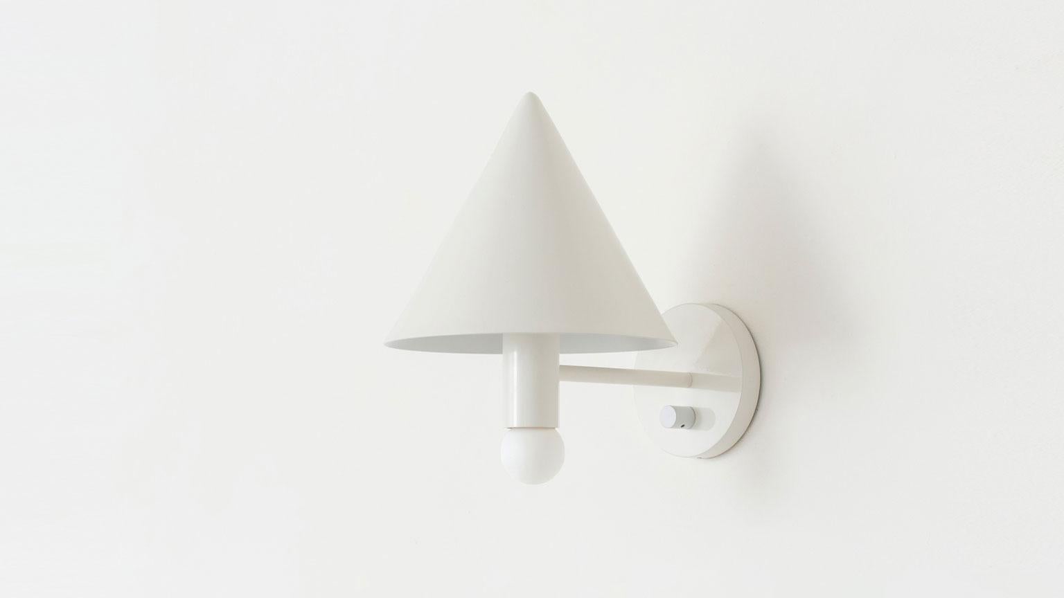American Workstead Canopy Sconce in White Enamel For Sale
