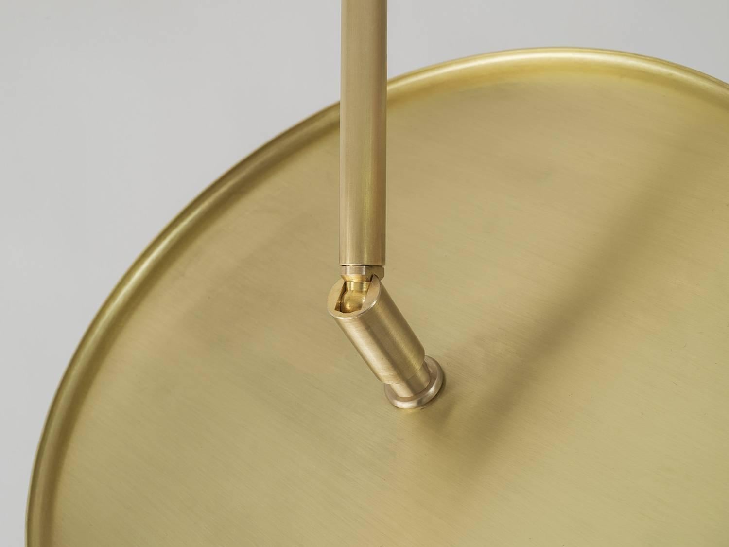 Modern Workstead Custom Industrial Brass Pendant with Adjustable Reflector