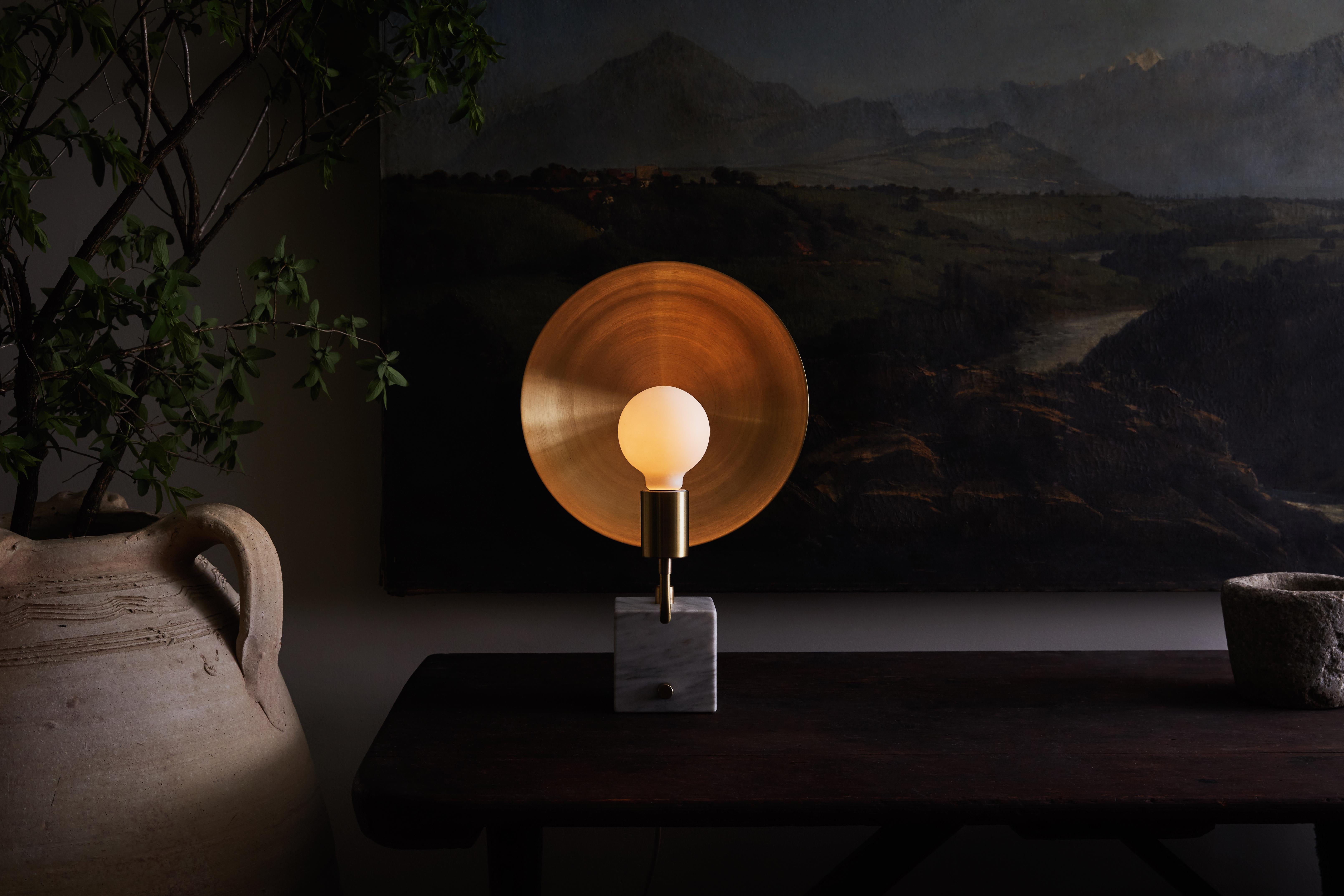 Workstead Helios Table Lamp in Hewn Brass For Sale 1