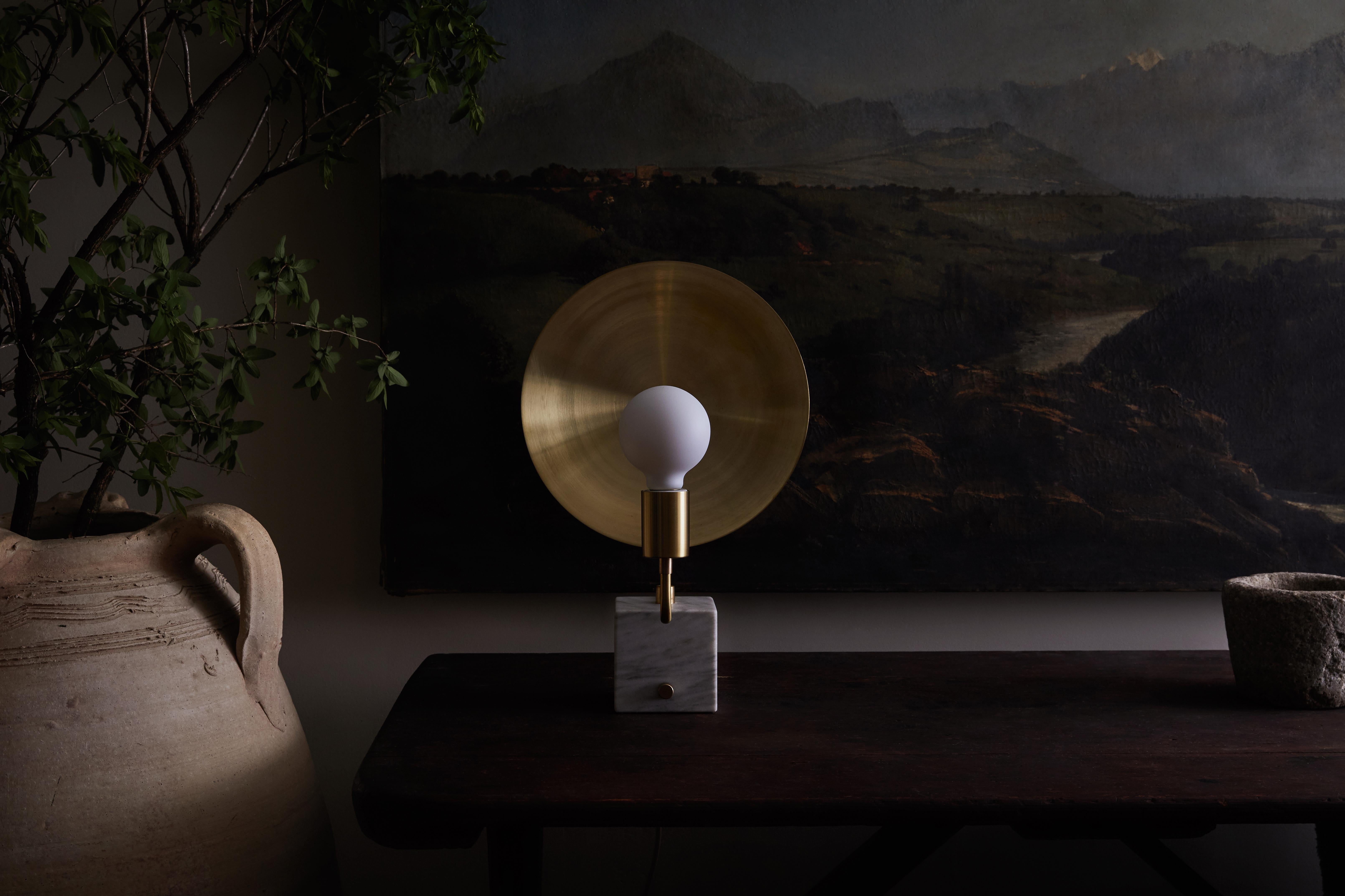 Workstead Helios Table Lamp in Hewn Brass For Sale 2