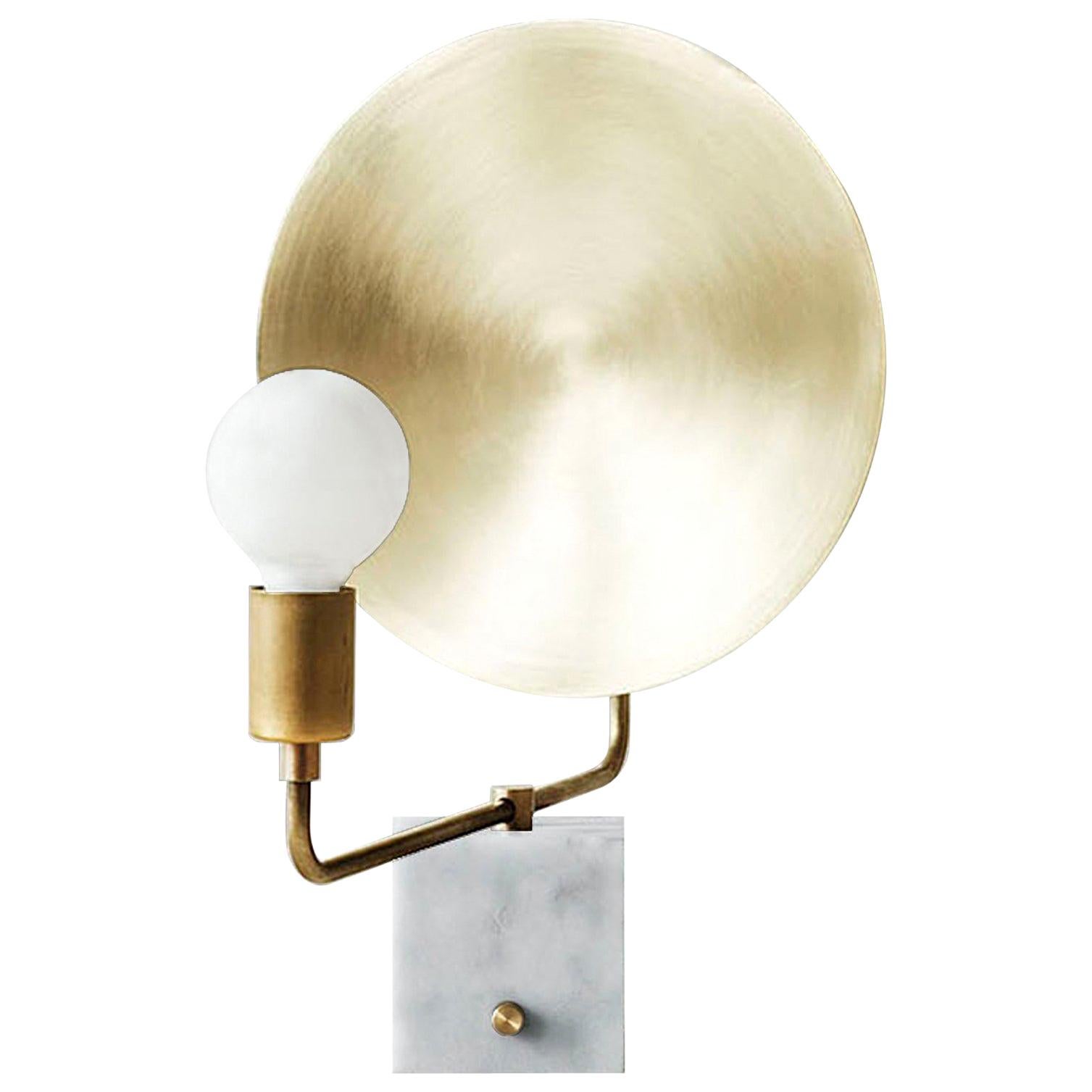 Workstead Helios Table Lamp, Marble Base and Brass Dish For Sale