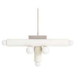 Workstead Hieroglyph Pendant in Painted White and Brushed Nickel