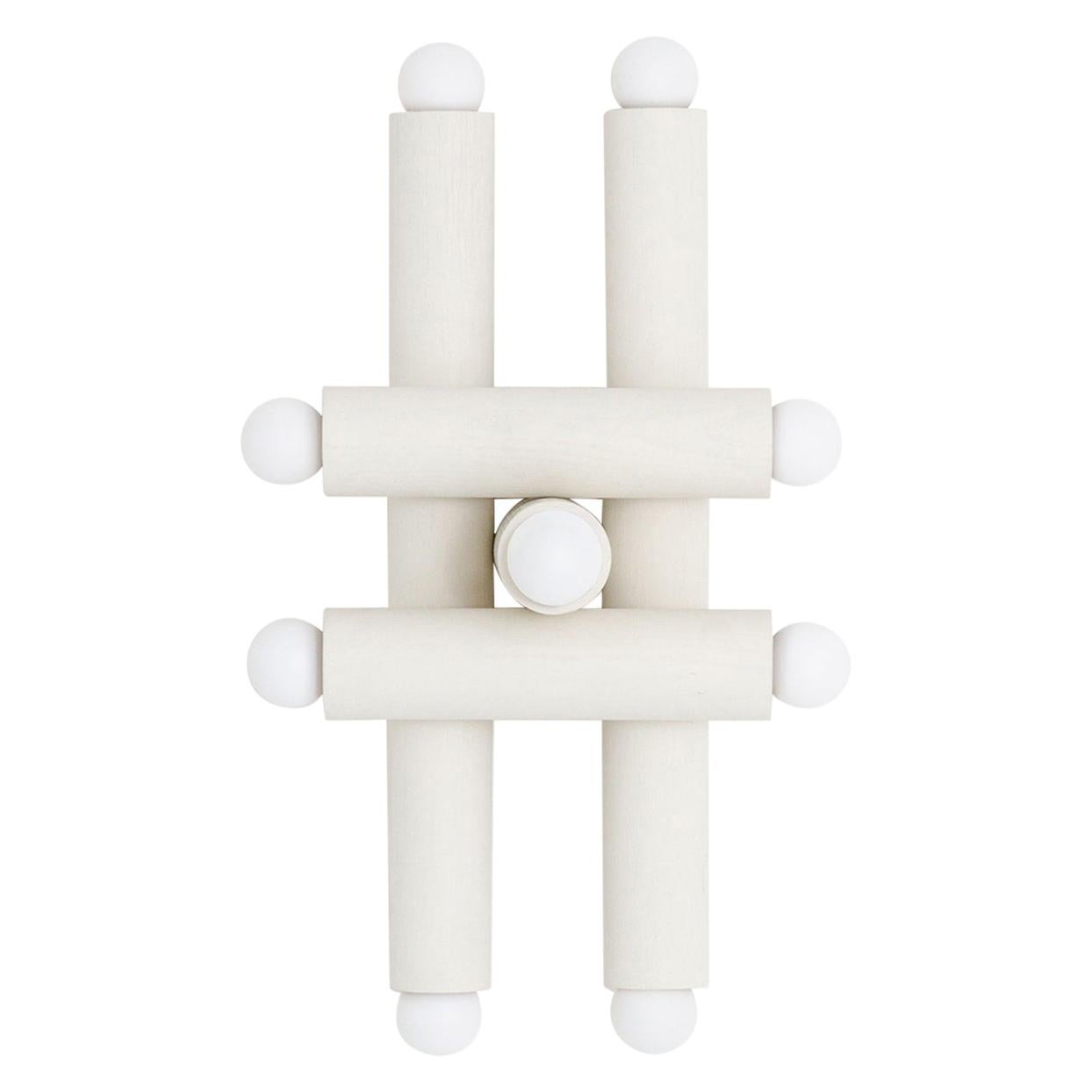 Applique Workstead Hieroglyph en blanc peint et nickel brossé