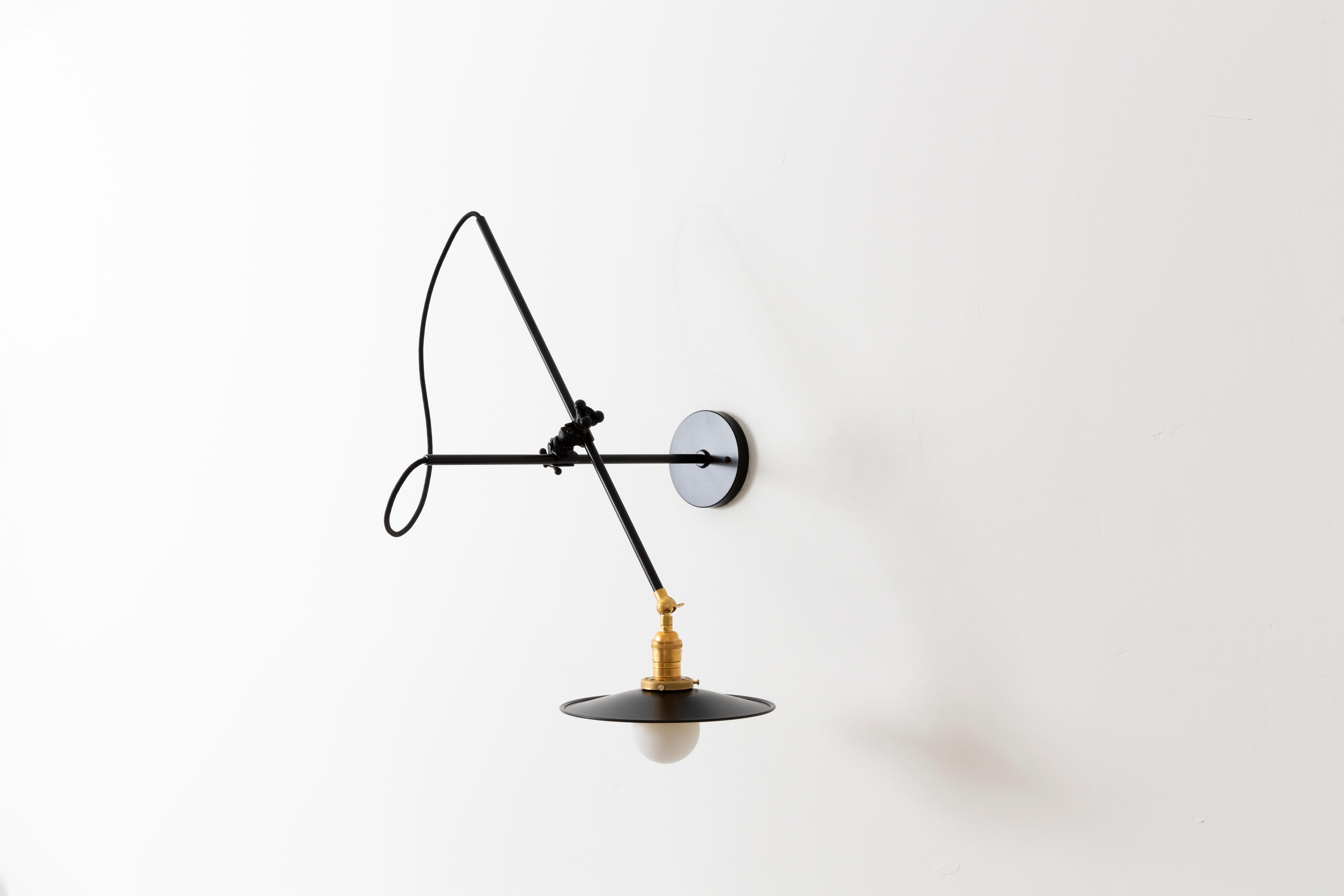 Workstead Industrial Wall Lamp in Hewn Brass In New Condition For Sale In Floyd, VA