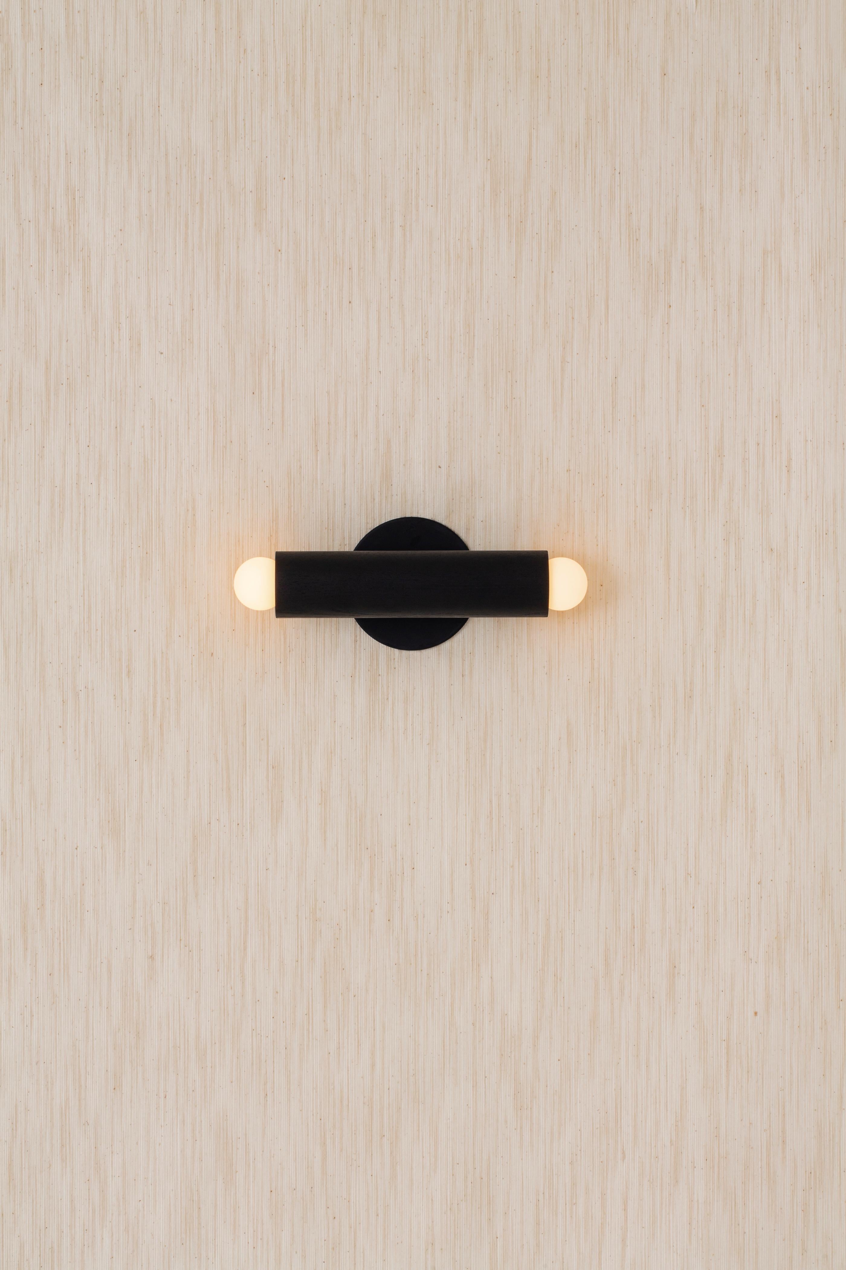Workstead Lodge Double Sconce in Oxidized Ash and Blackened Steel For Sale 3