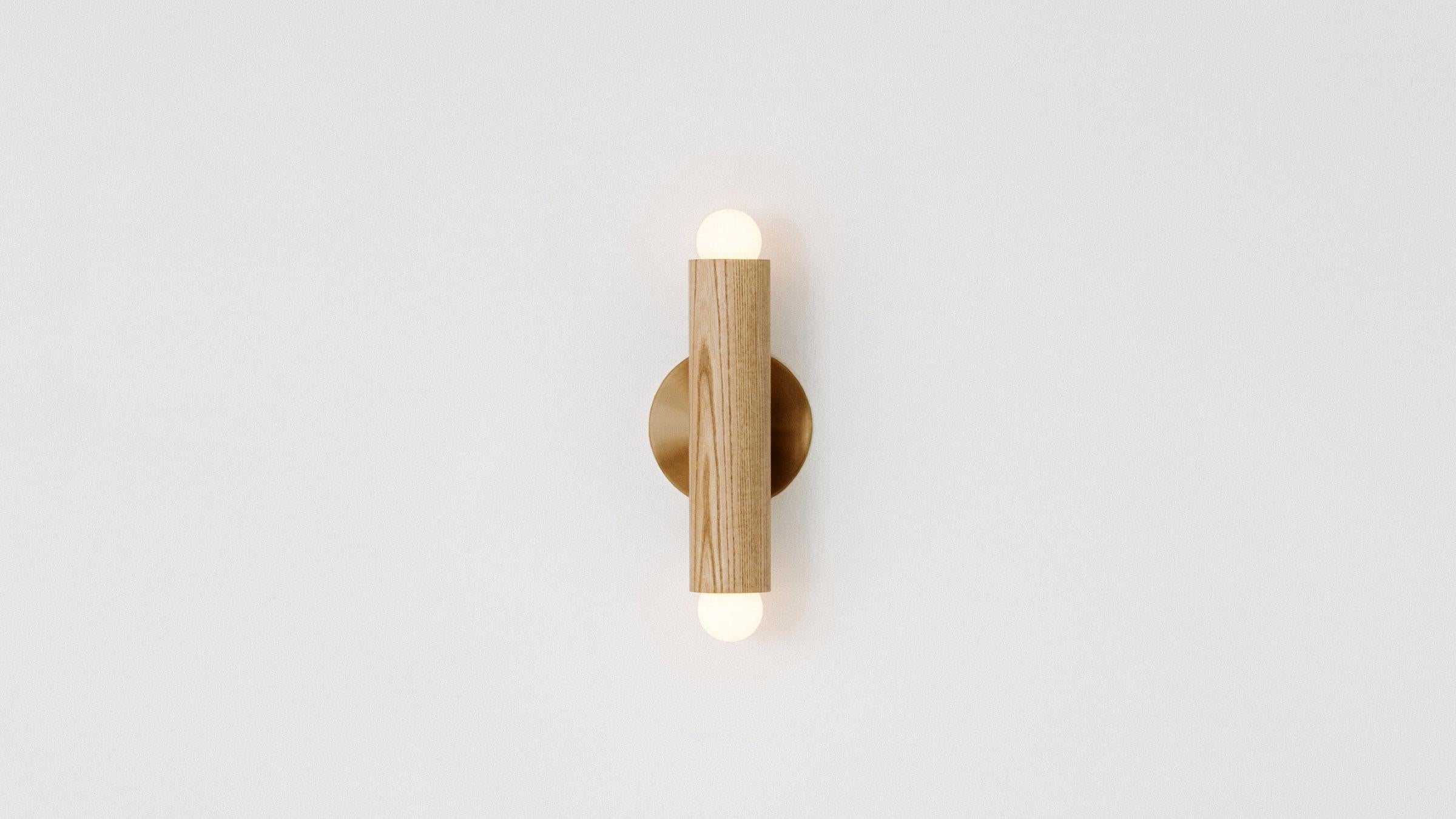 Contemporary Workstead Lodge Double Sconce in Oxidized Ash and Blackened Steel For Sale