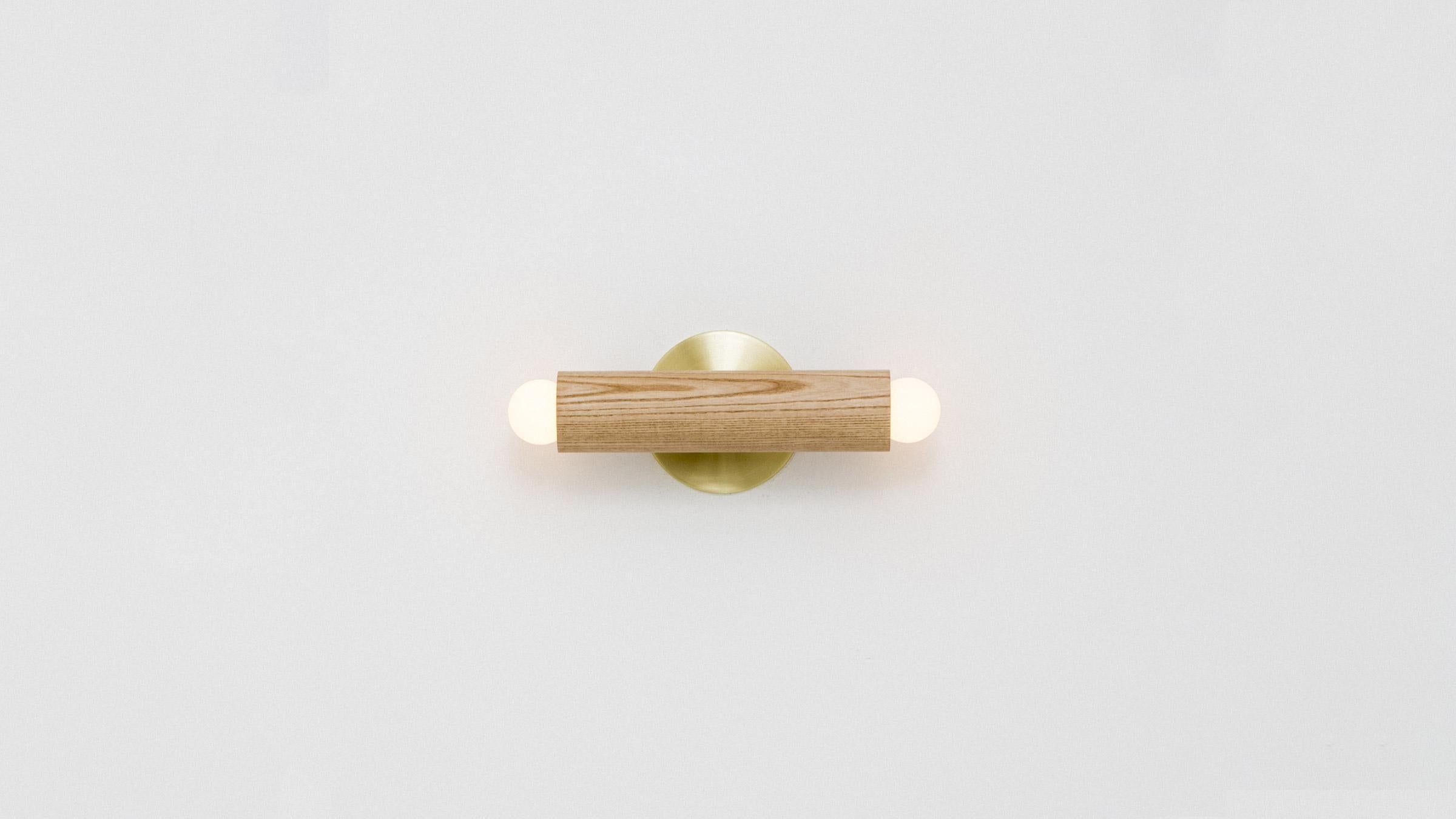 Workstead Lodge Double Sconce in Oxidized Ash and Blackened Steel For Sale 1