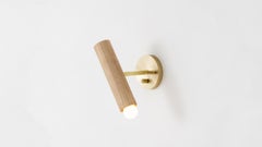 Workstead Lodge Extension Sconce in Natural Oak and Hewn Brass