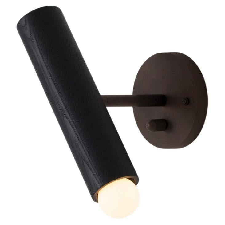 Workstead Lodge Extension Sconce in Oxidized Ash and Blackened Brass