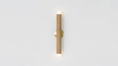 Workstead Lodge Linear Sconce in Natural Oak Hewn Brass
