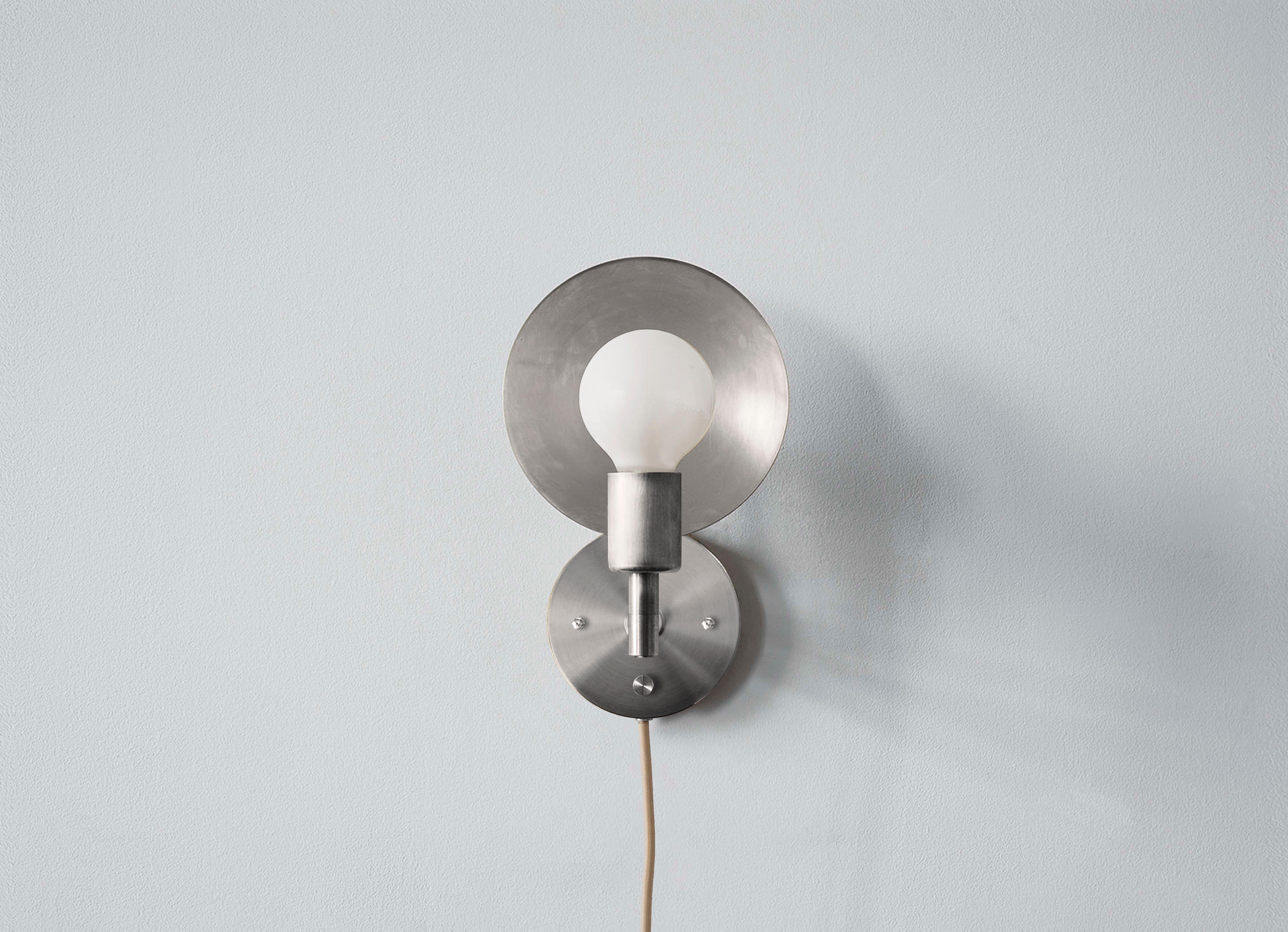 Contemporary Workstead Orbit Sconce in Brushed Nickel For Sale