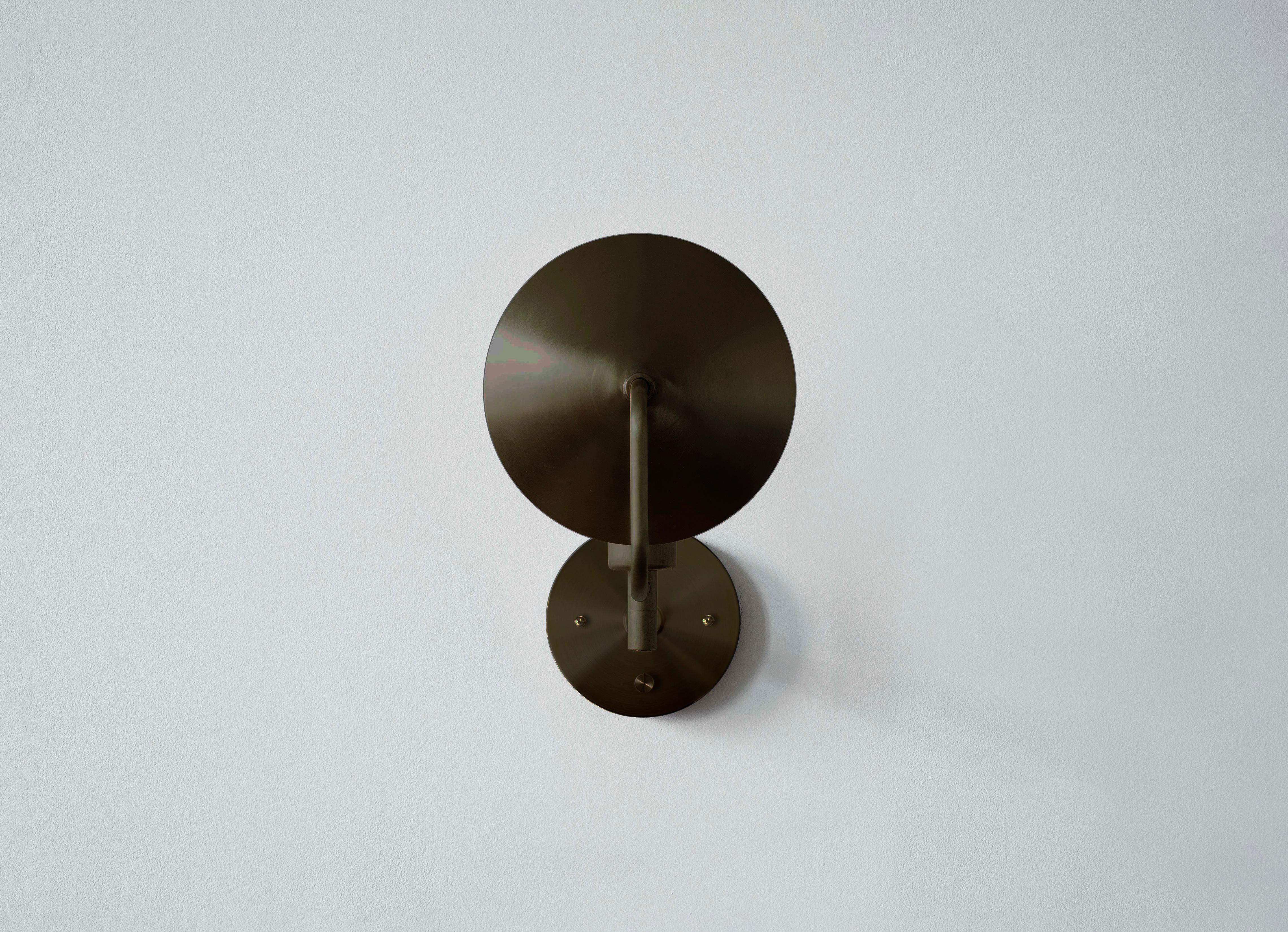American Workstead Orbit Sconce in Hand Finished Bronze For Sale