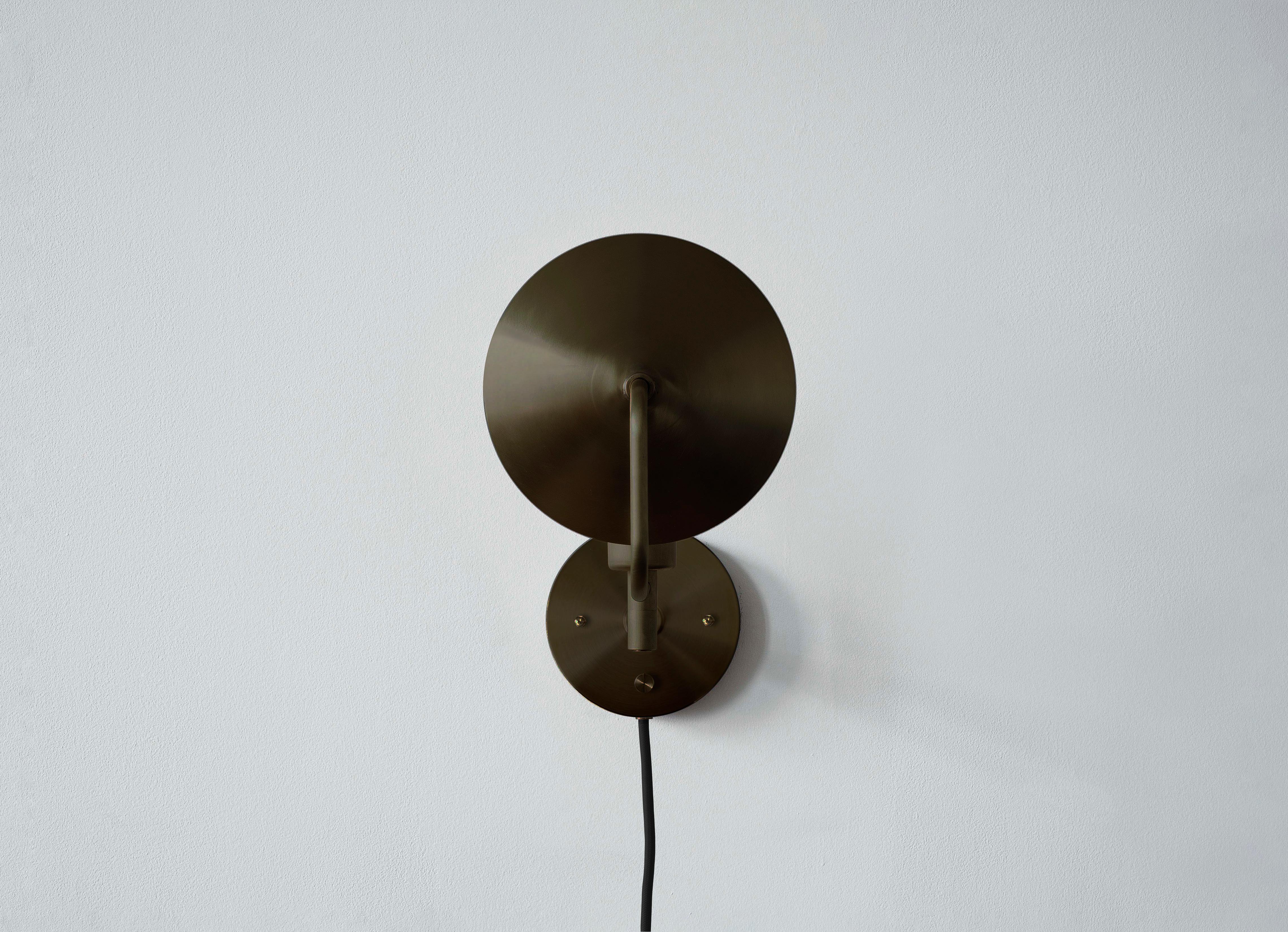 Nickel Workstead Orbit Sconce in Hand Finished Bronze For Sale