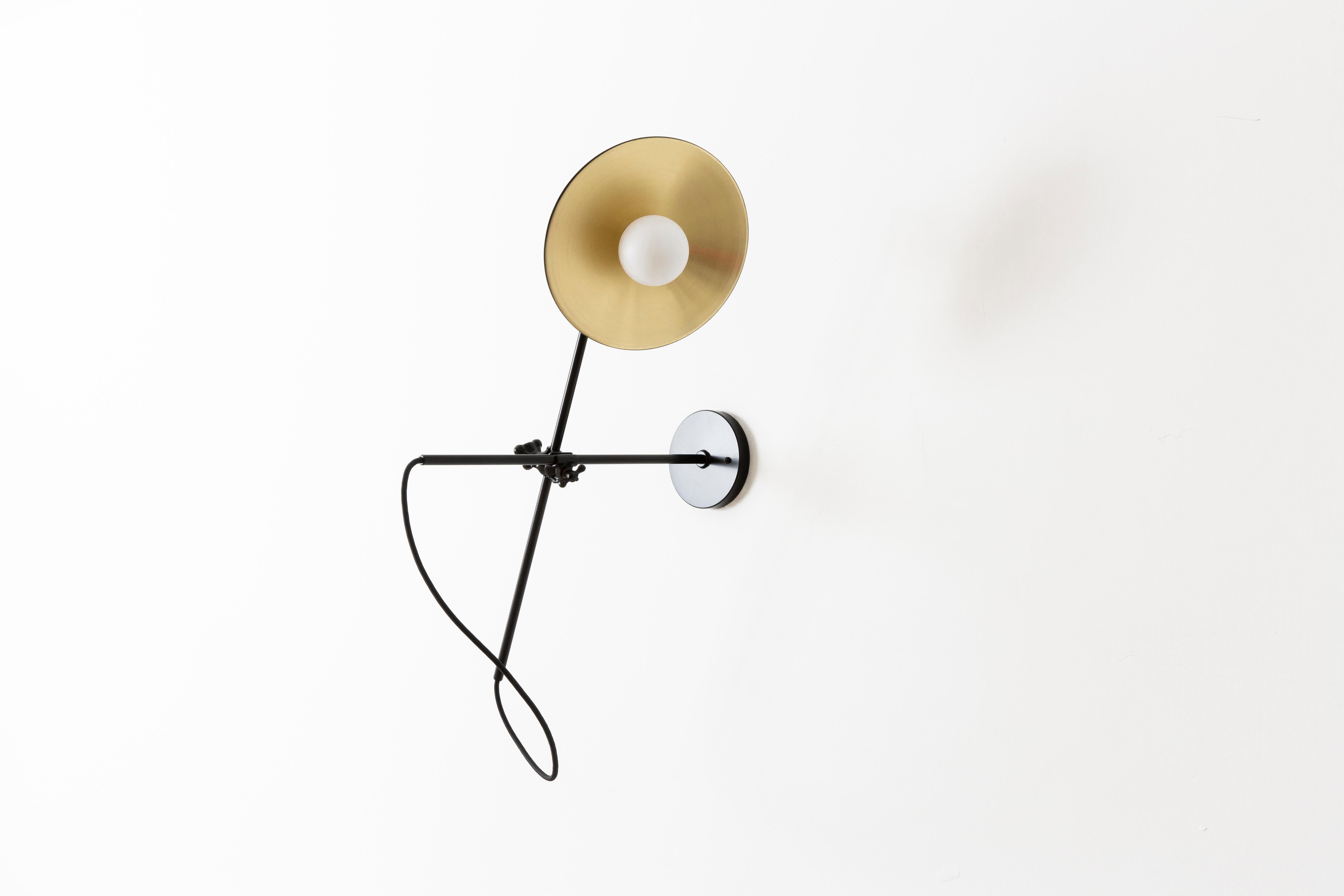 Contemporary Workstead Industrial Wall Lamp in Industrial Black For Sale