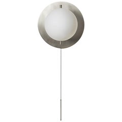 Workstead Signal Sconce in Nickel with Glass Globe and Pull Chain