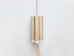 Lampe à suspension Workstead Tower IV en érable blanchi et nickel brossé