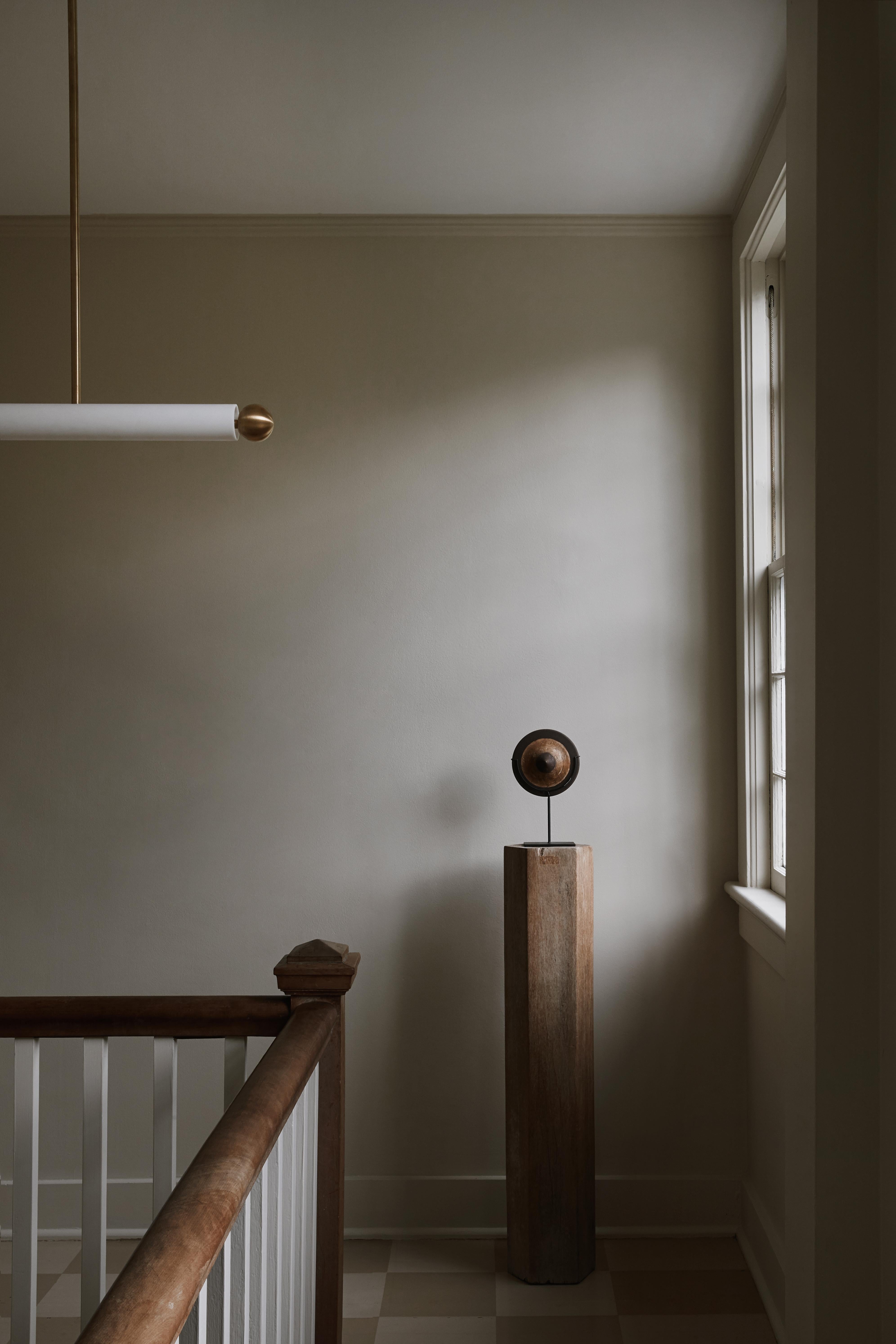 Lampe à suspension Workstead Tube Medium en nickel brossé en vente 2