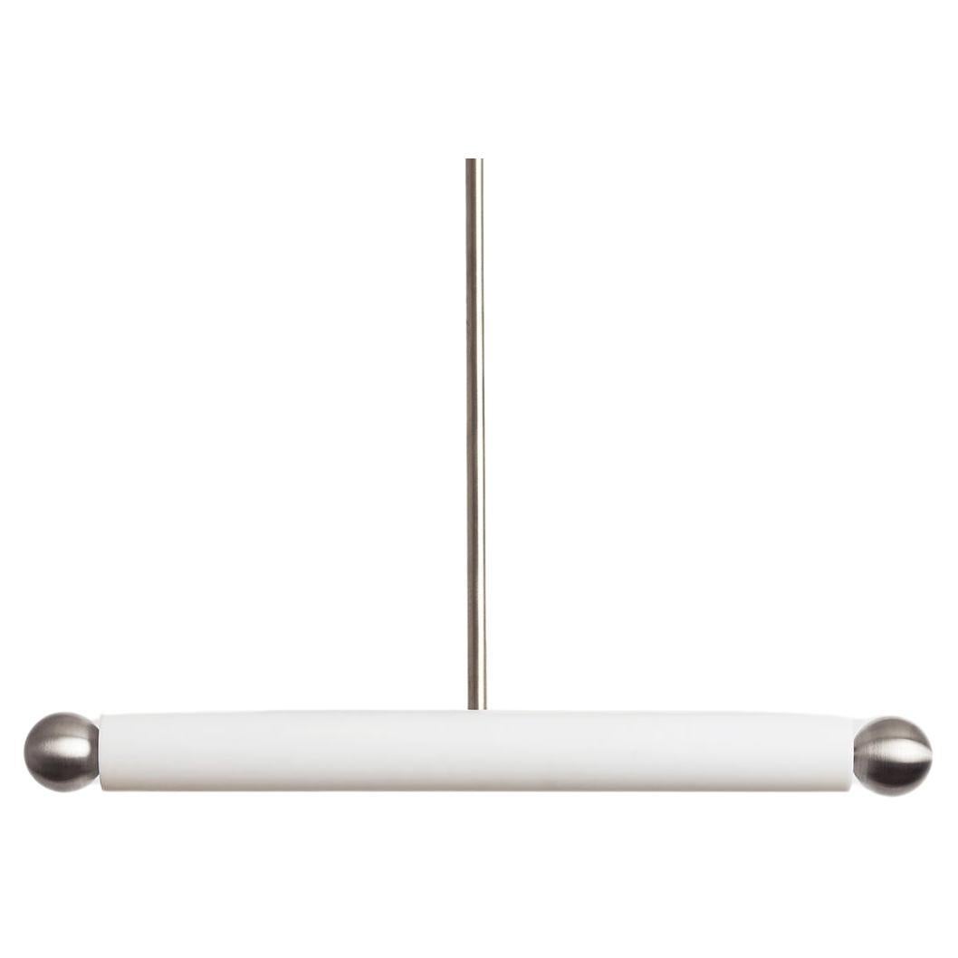Workstead Tube Pendant Brushed Nickel For Sale