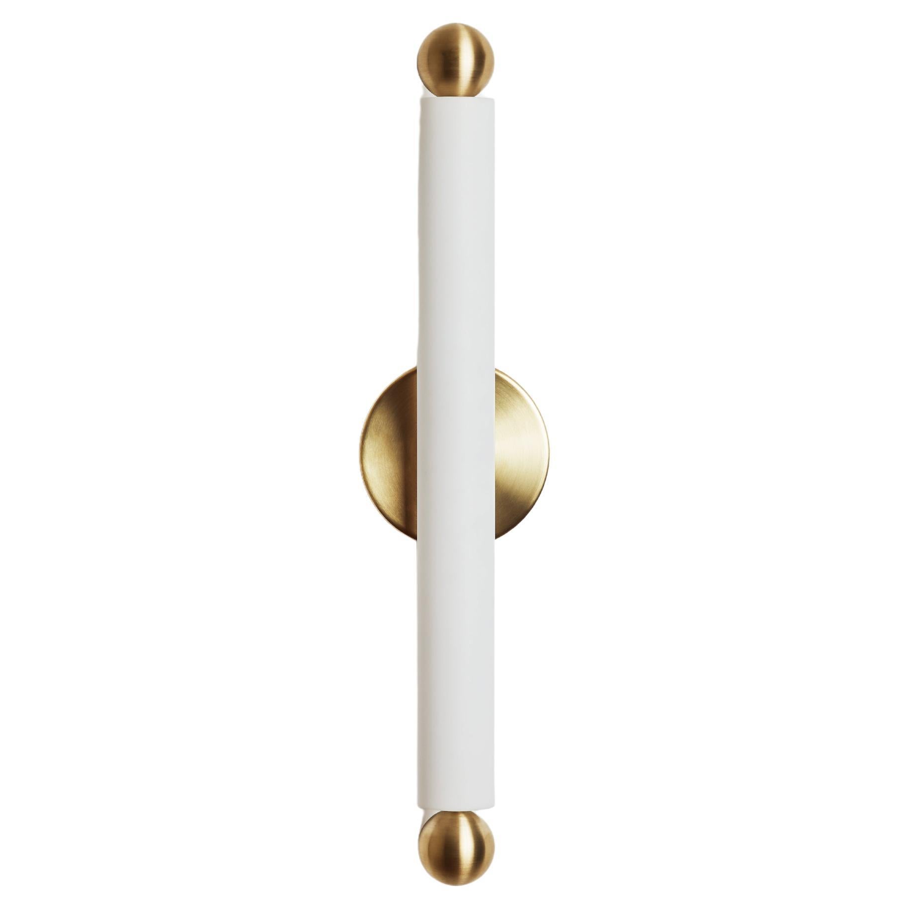 Workstead Tube Sconce / Flush Mount Hewn Brass For Sale
