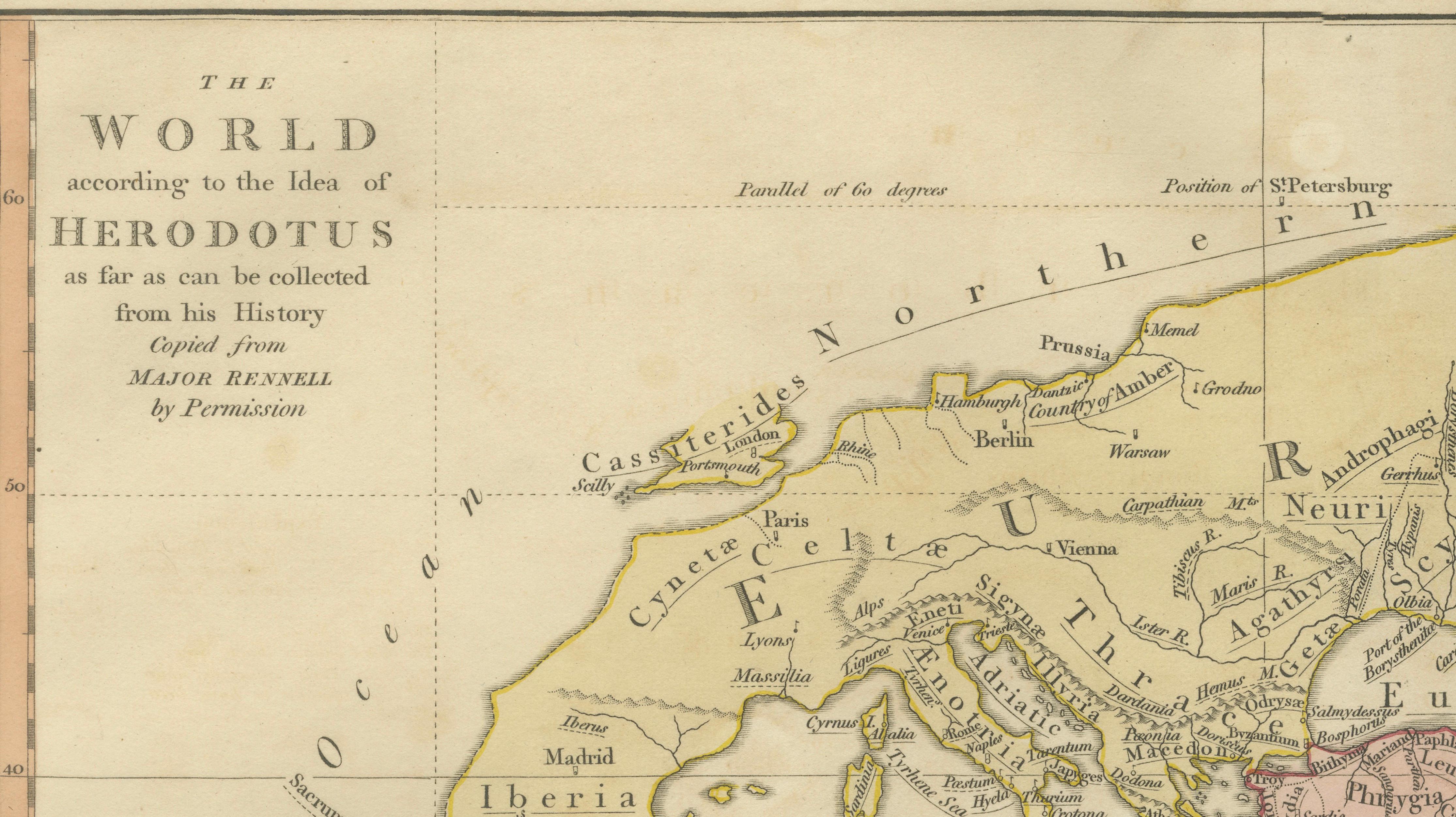 World According to Herodotus – Antique Classical World Map, Wilkinson 1819