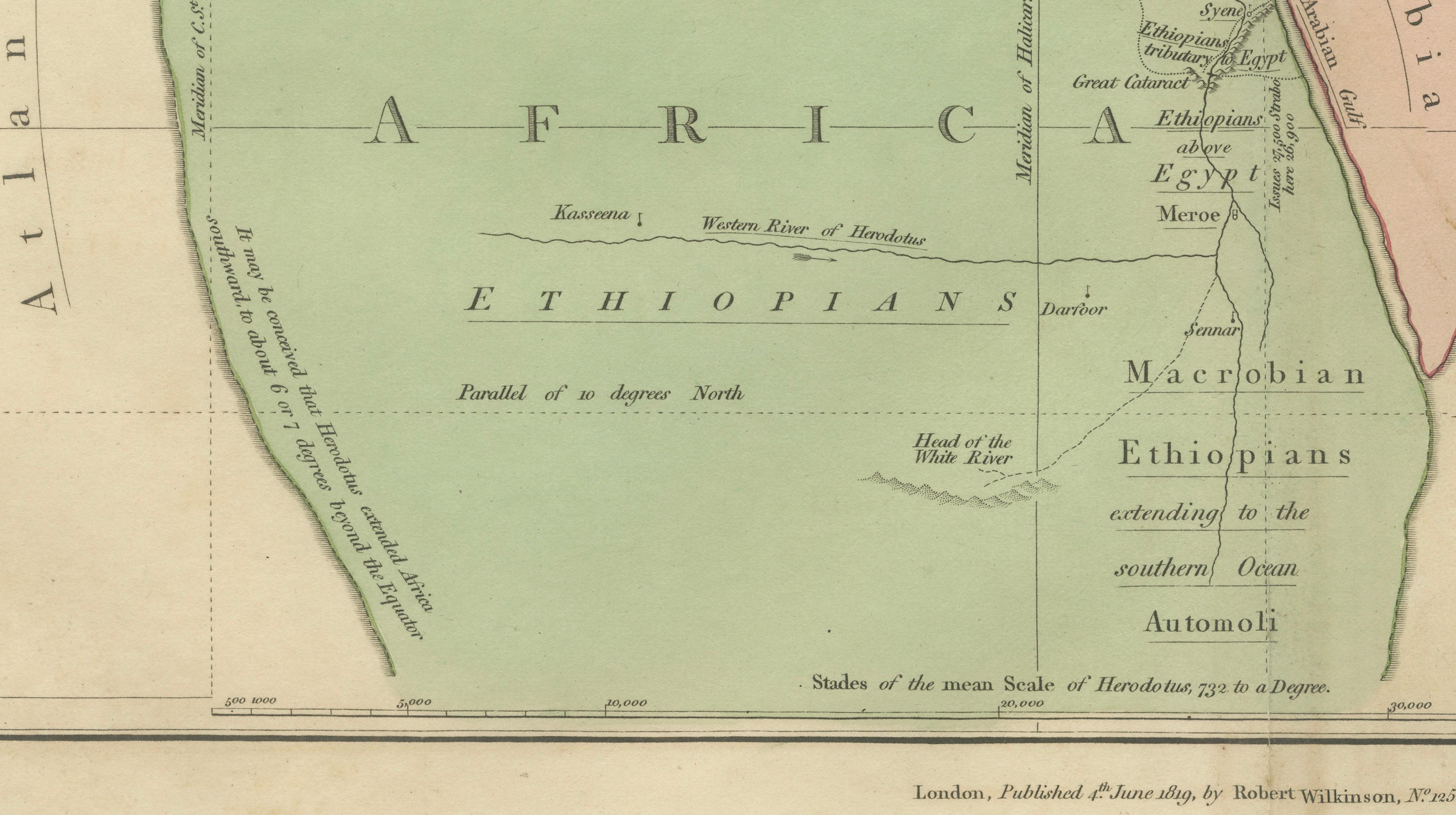 World According to Herodotus – Antique Classical World Map, Wilkinson 1819
