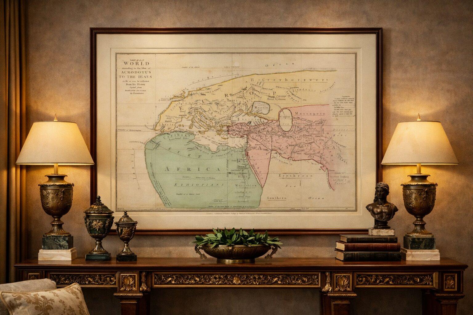 World According to Herodotus – Antique Classical World Map, Wilkinson 1819