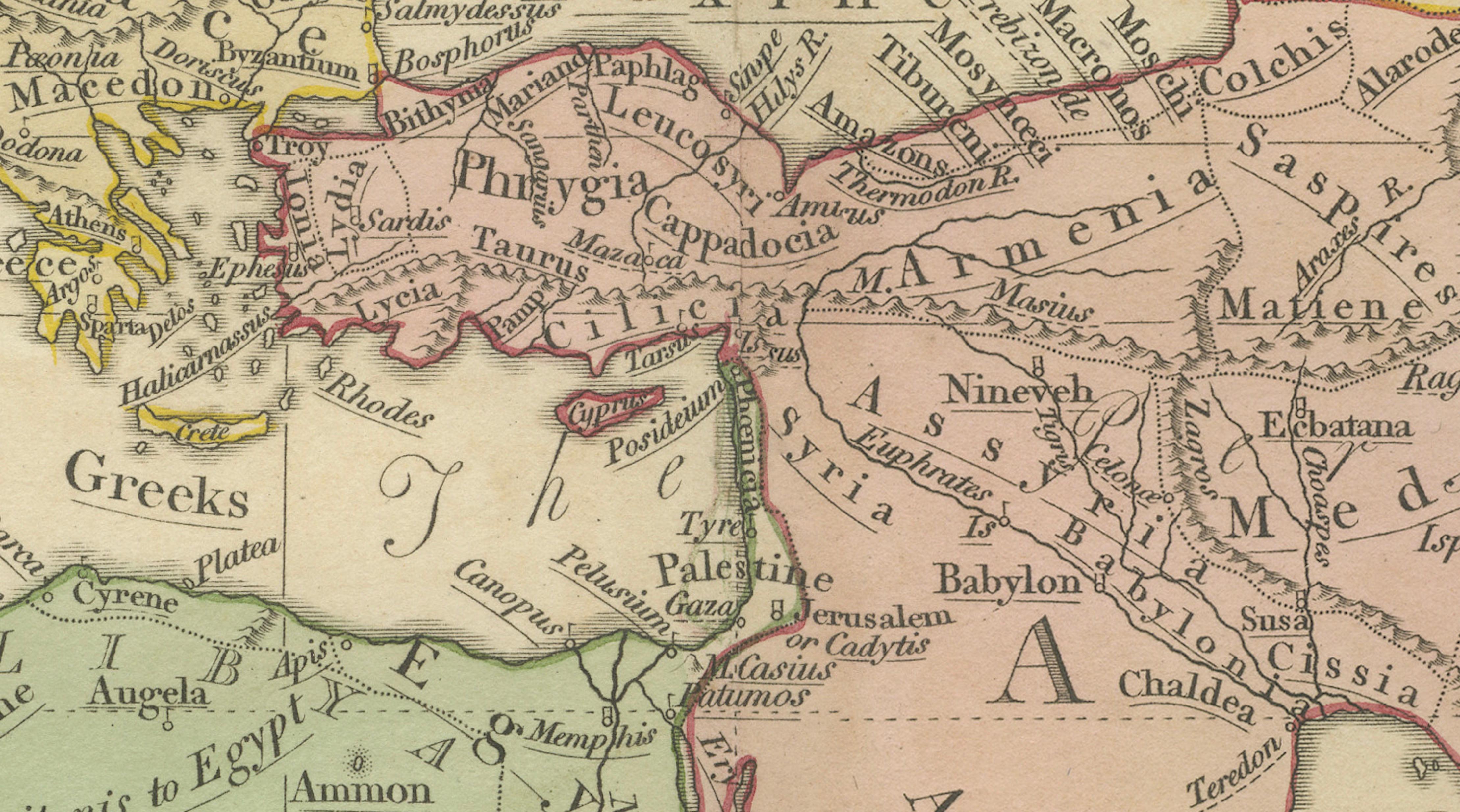 World According to Herodotus – Antique Classical World Map, Wilkinson 1819
