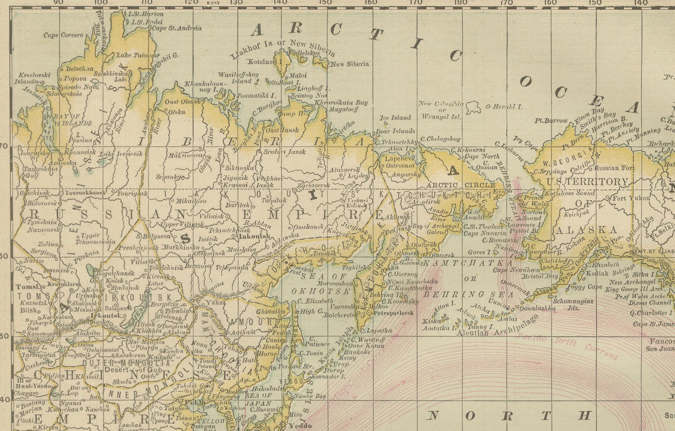World Antique Map c.1888 – Rand McNally, Continents & Territories In Good Condition For Sale In Langweer, NL