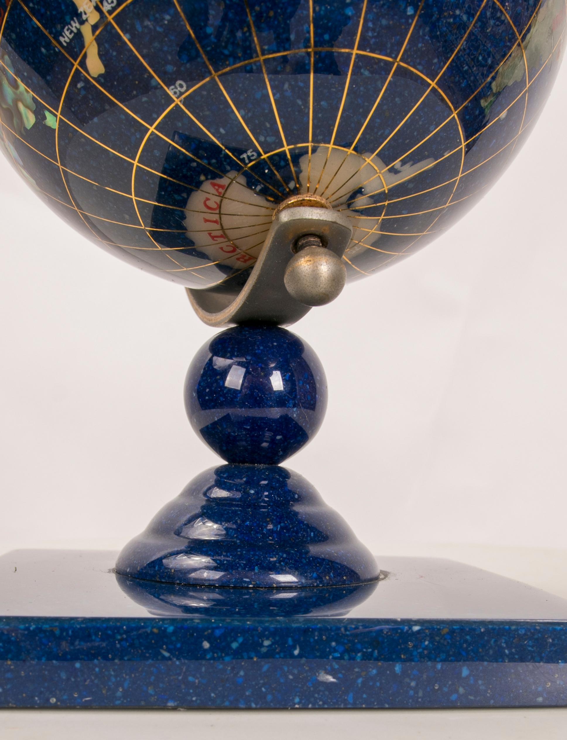 World Ball Sculpture Made of Hand-Carved Stones on a Base For Sale 7